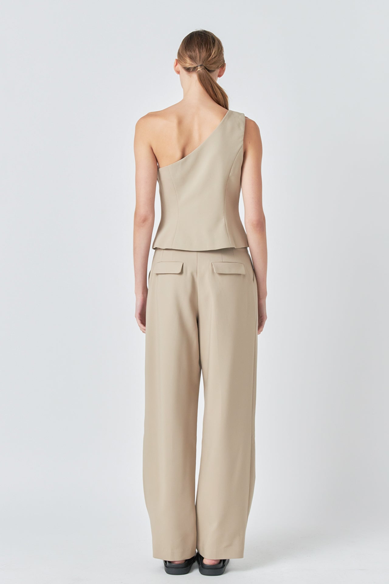 GREY LAB - Asymmetrical One Shoulder Vest - VEST available at Objectrare
