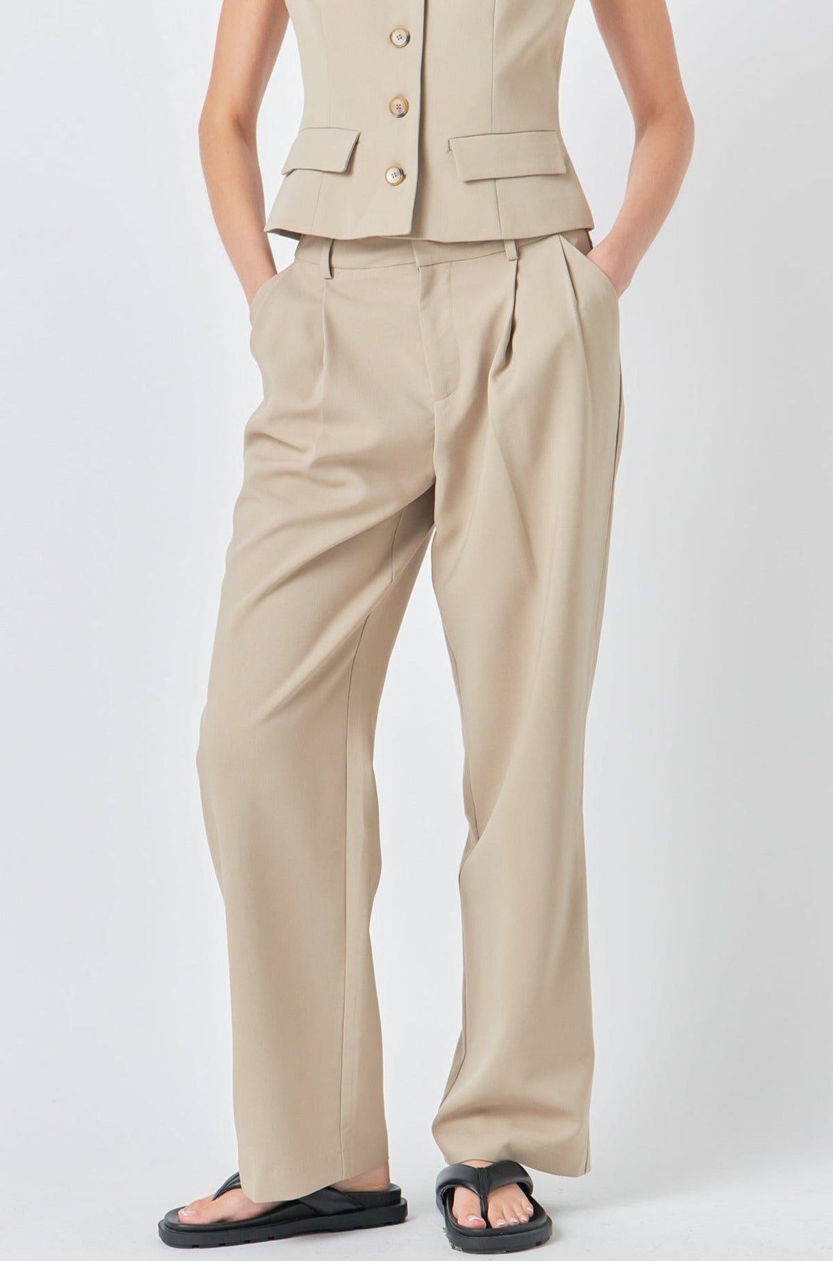 GREY LAB - Mid Waisted Long Trousers - PANTS available at Objectrare