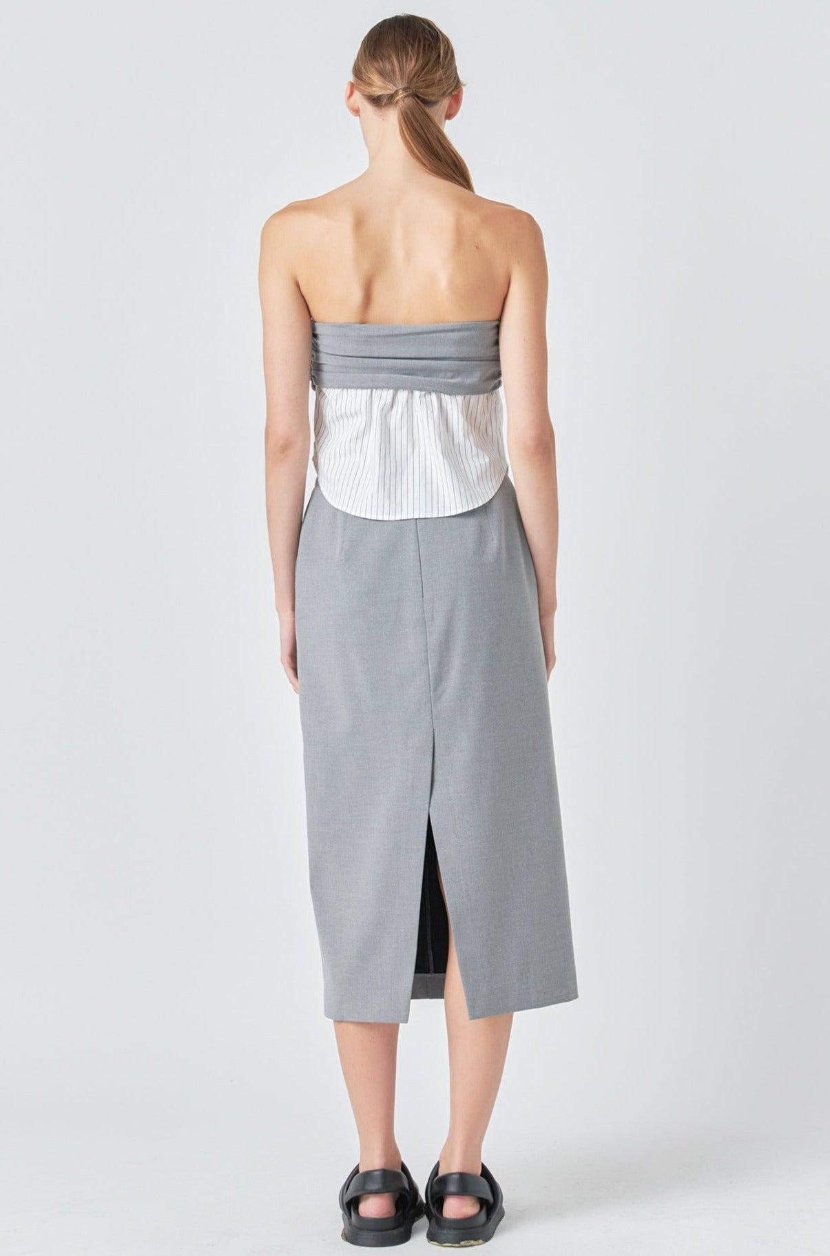 GREY LAB - Strapless Shirt Top - TOPS available at Objectrare