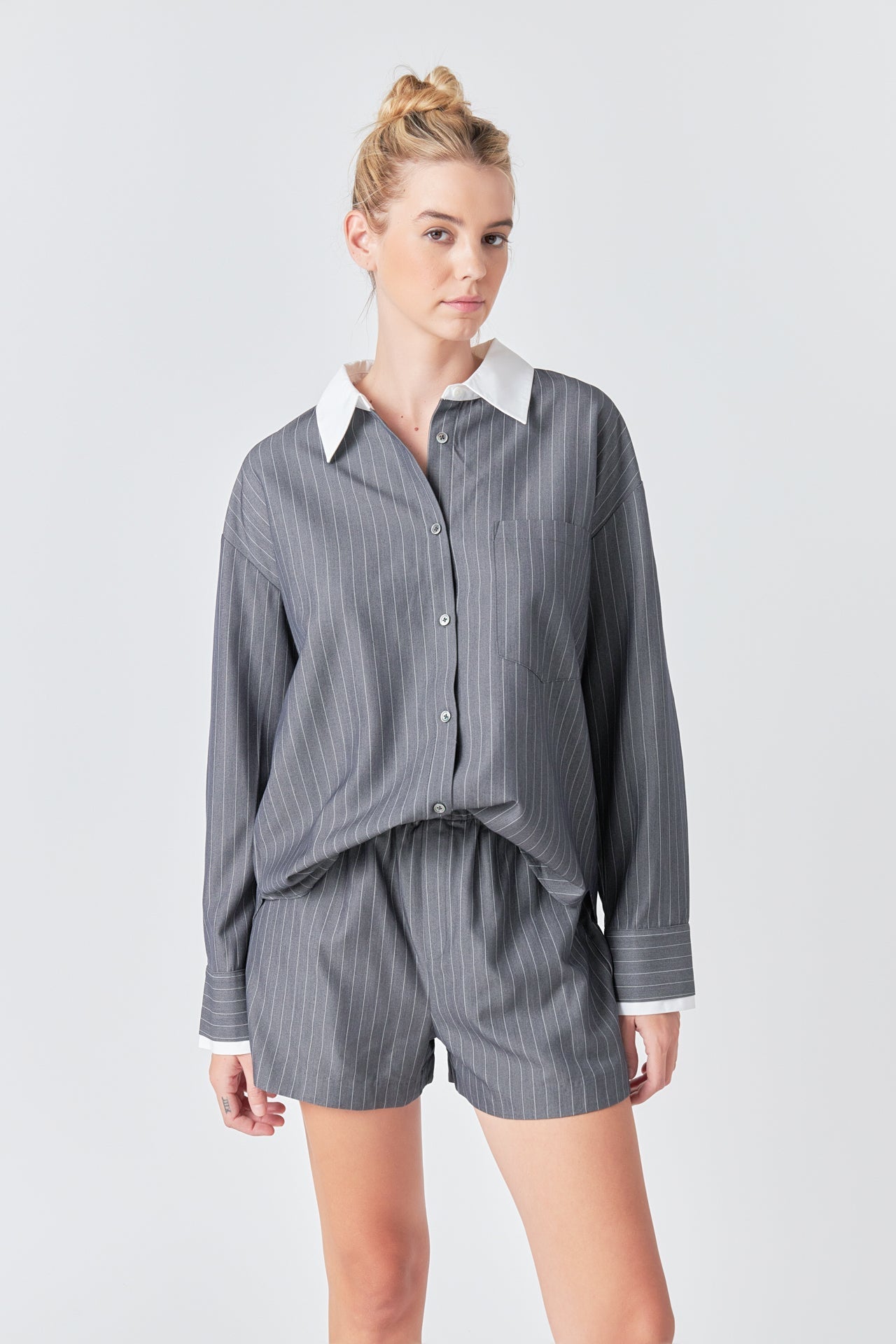 GREY LAB - Oversized Pinstripe Shirt - SHIRTS & BLOUSES available at Objectrare