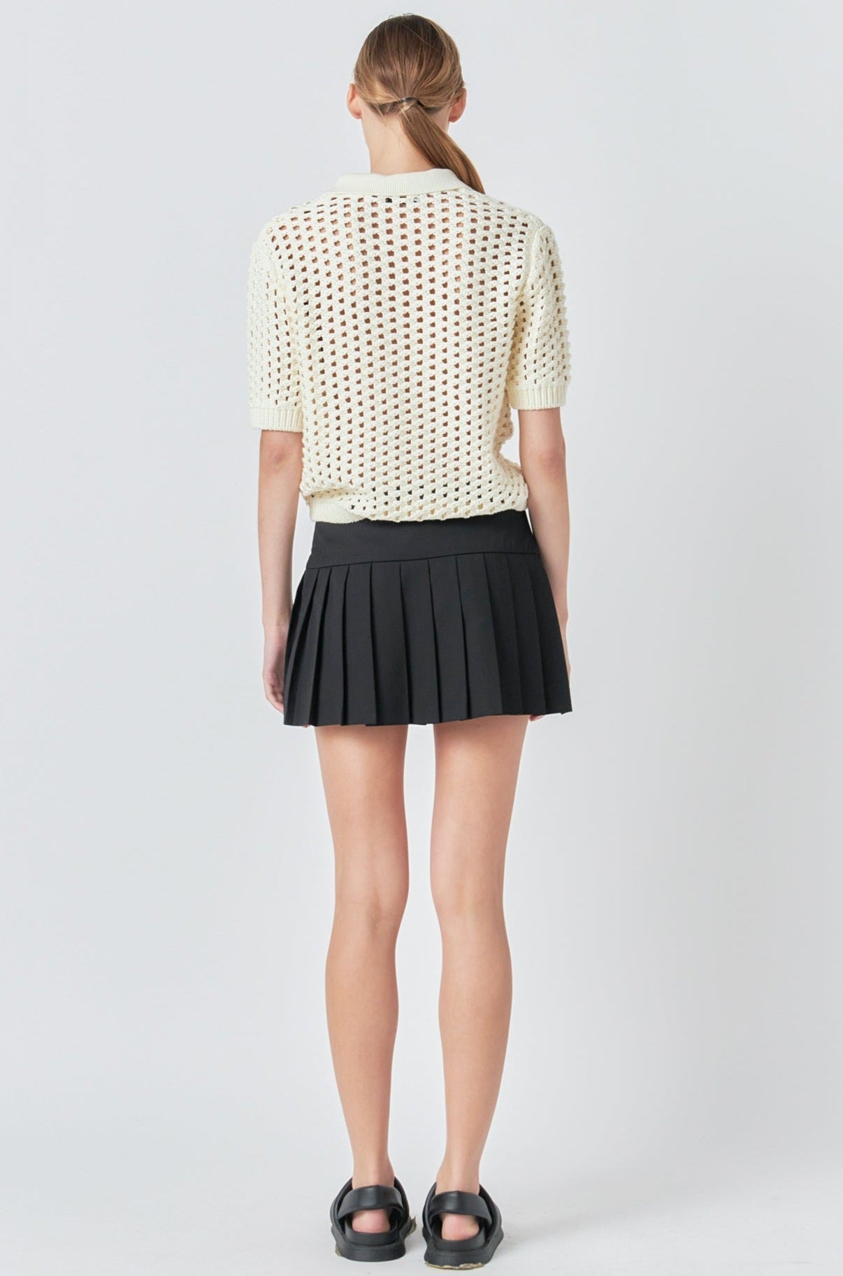 GREY LAB - Knit Mesh Shirt - TOPS available at Objectrare