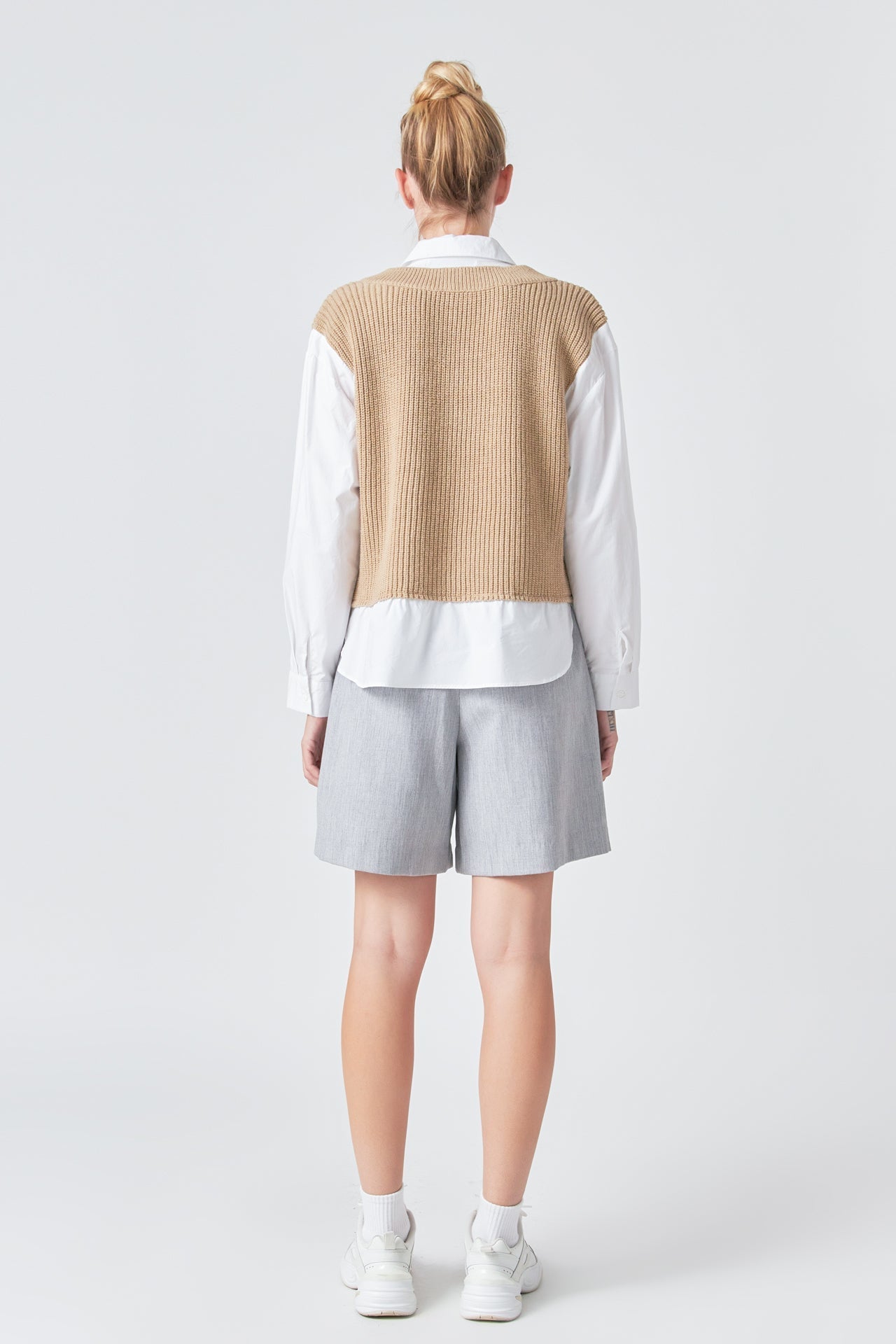 GREY LAB - Sweater Over Shirt - TOPS available at Objectrare