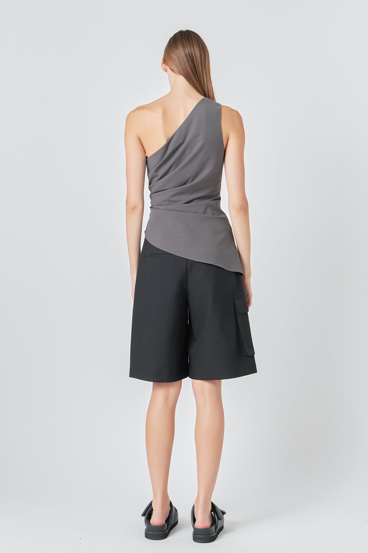 GREY LAB - One Shoulder Ruched Top - TOPS available at Objectrare