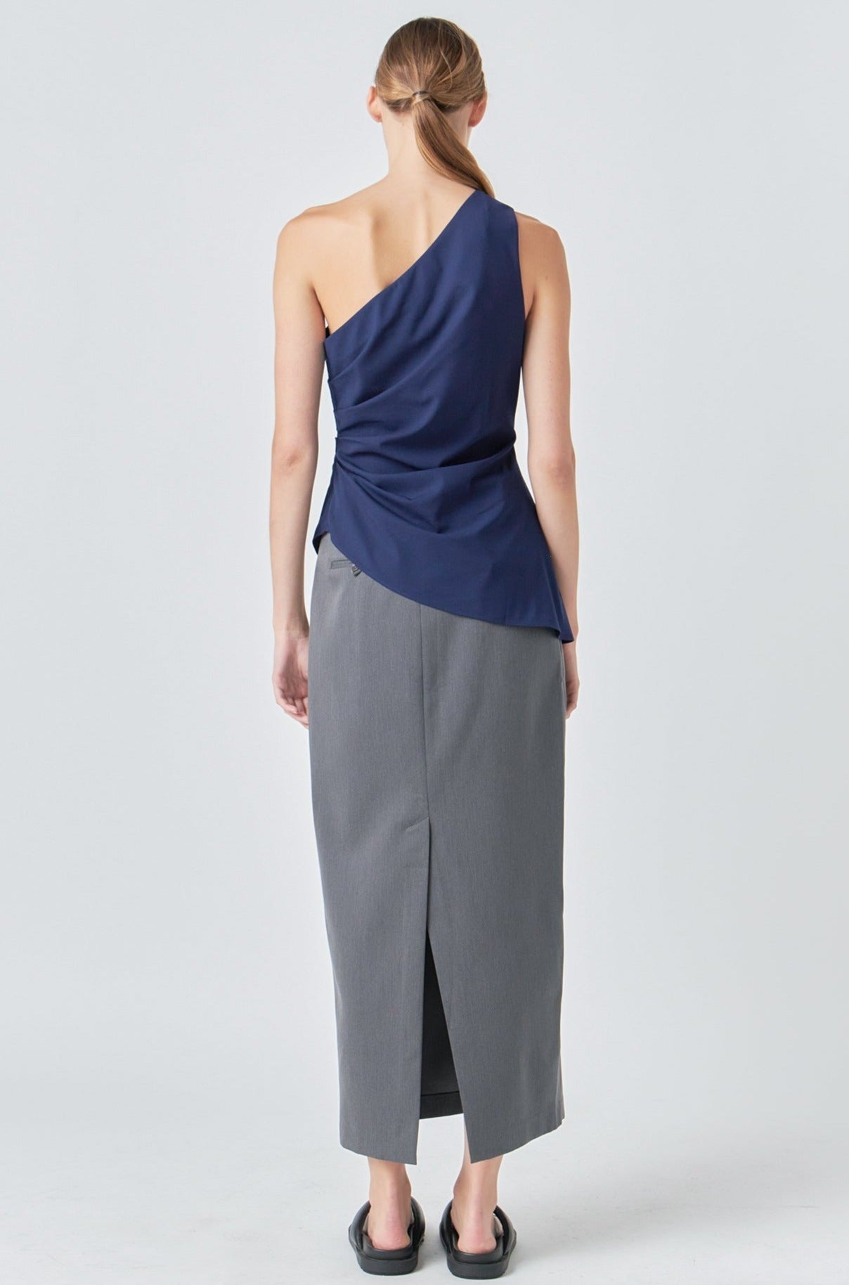 GREY LAB - One Shoulder Ruched Top - TOPS available at Objectrare