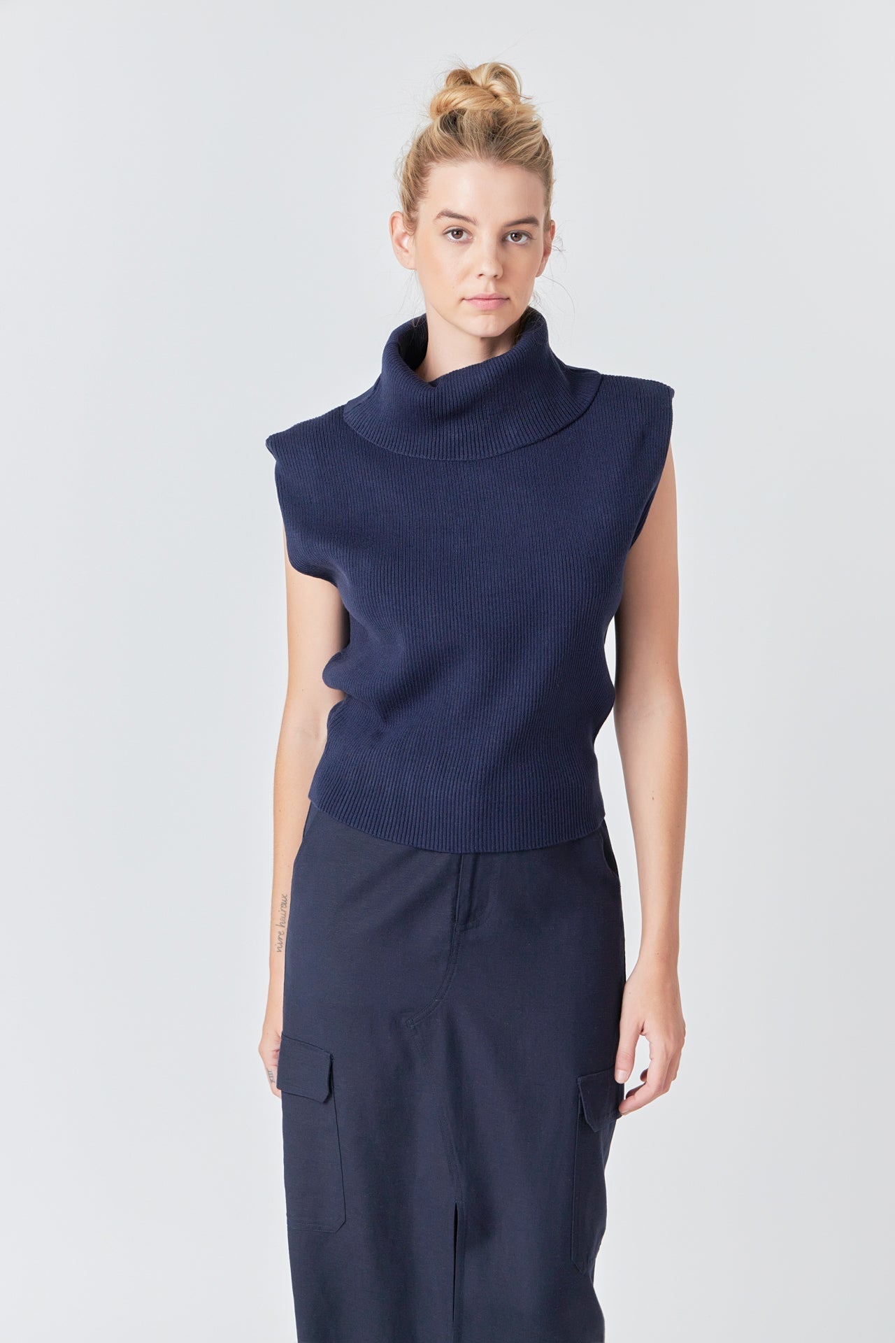 GREY LAB - Turtleneck Sleeveless Sweater - SWEATERS & KNITS available at Objectrare