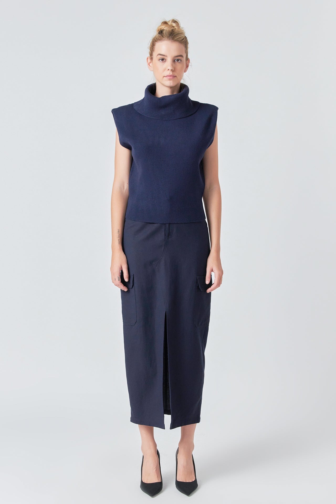 GREY LAB - Turtleneck Sleeveless Sweater - SWEATERS & KNITS available at Objectrare