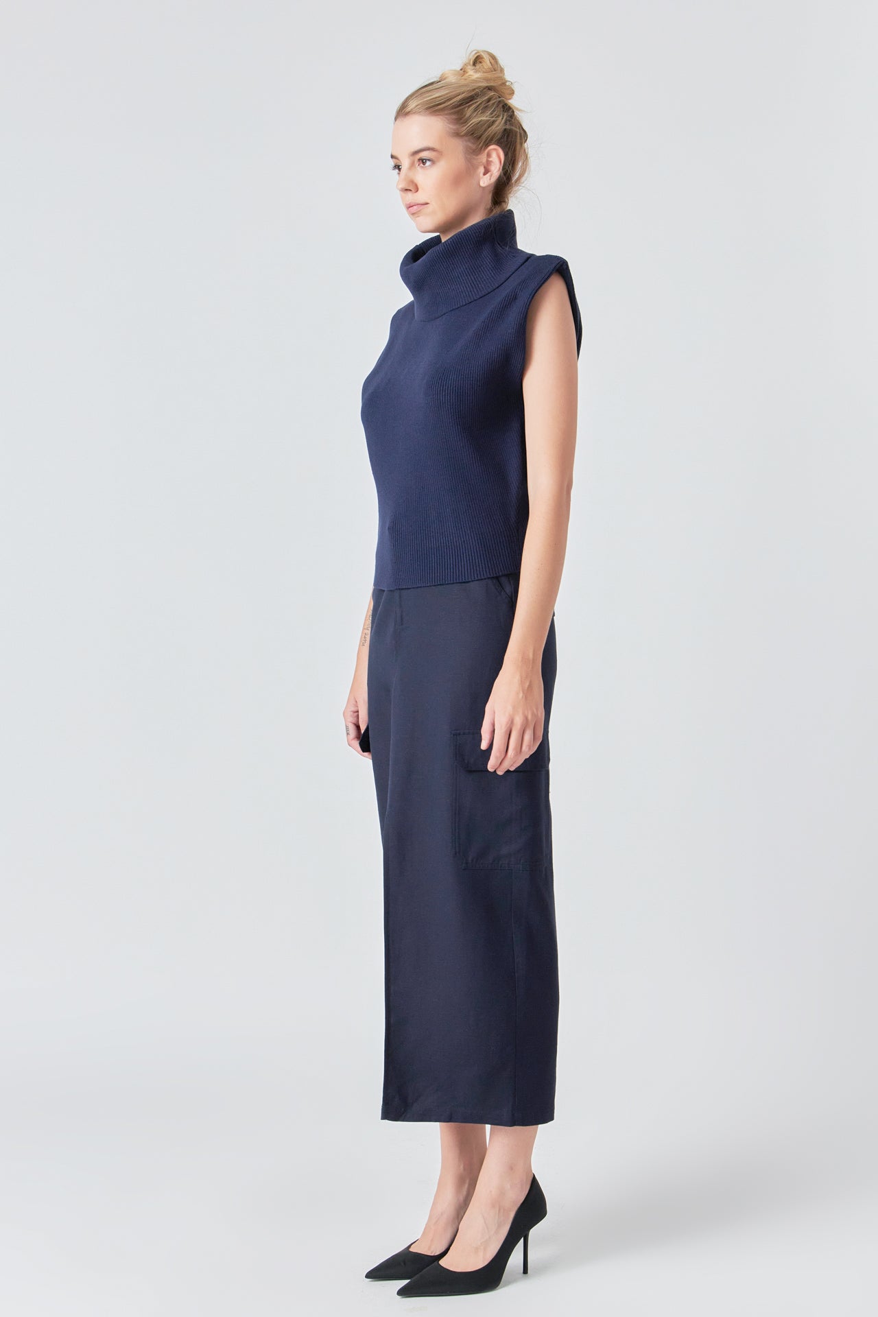 GREY LAB - Turtleneck Sleeveless Sweater - SWEATERS & KNITS available at Objectrare
