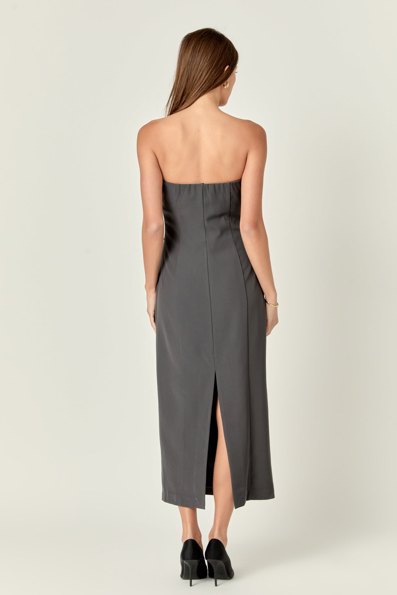 ENDLESS ROSE - Strapless Column Maxi Dress - DRESSES available at Objectrare