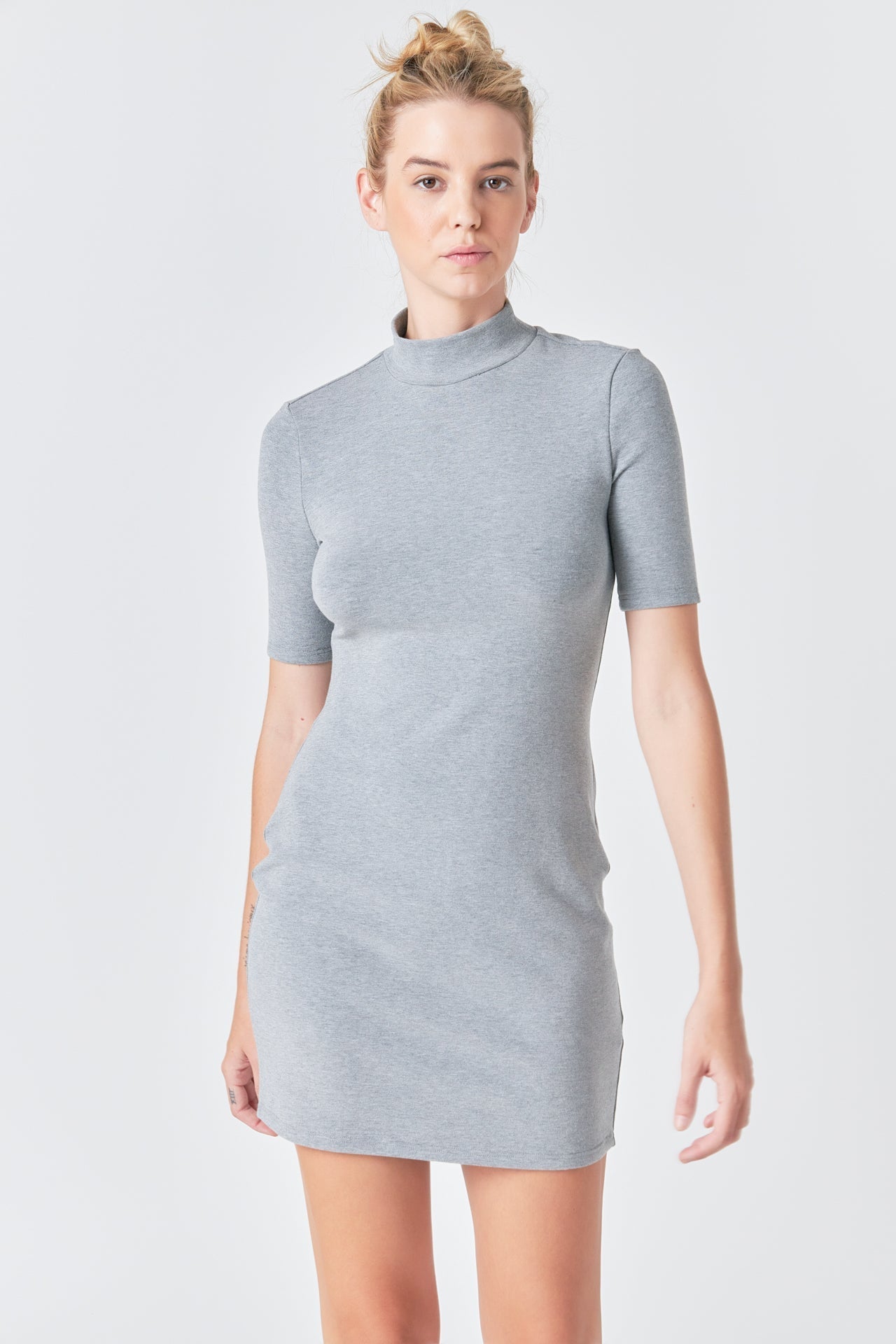 GREY LAB - Soft Mock Neck Mini Dress - DRESSES available at Objectrare