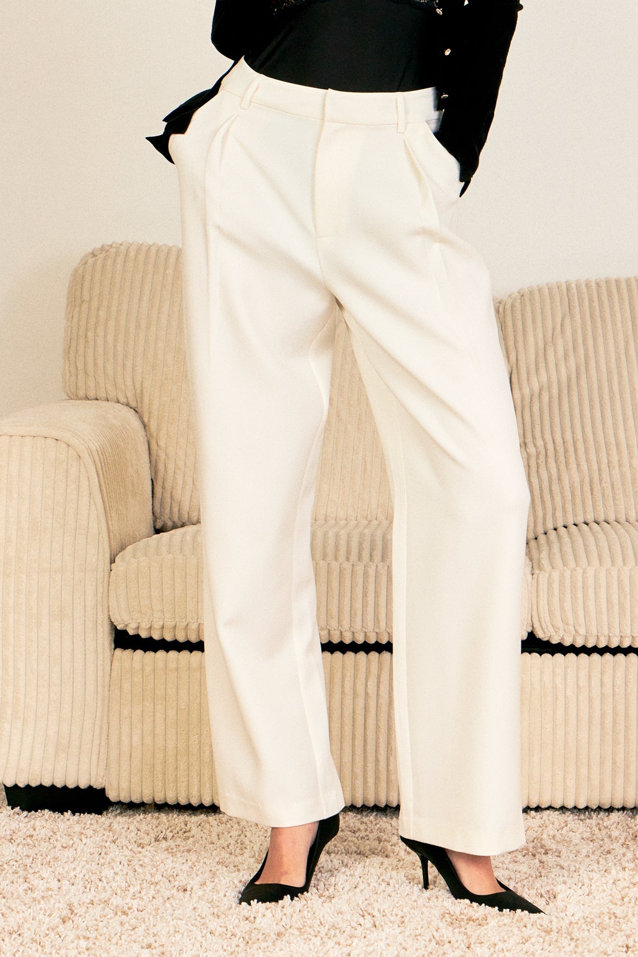 ENDLESS ROSE - Wide Leg High Waisted Trouser - PANTS available at Objectrare