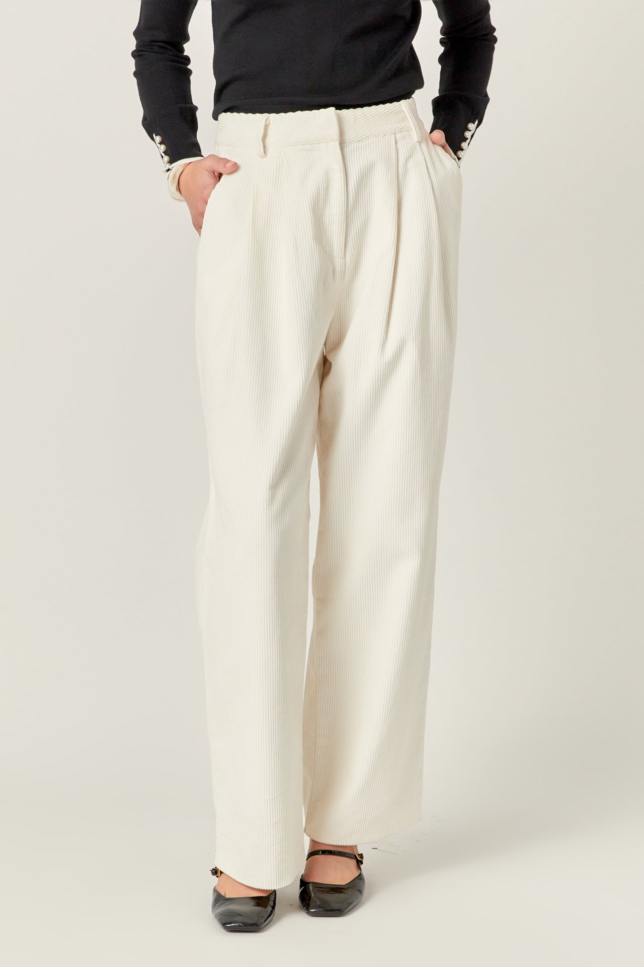 ENGLISH FACTORY - Corduroy Wide Pants - PANTS available at Objectrare