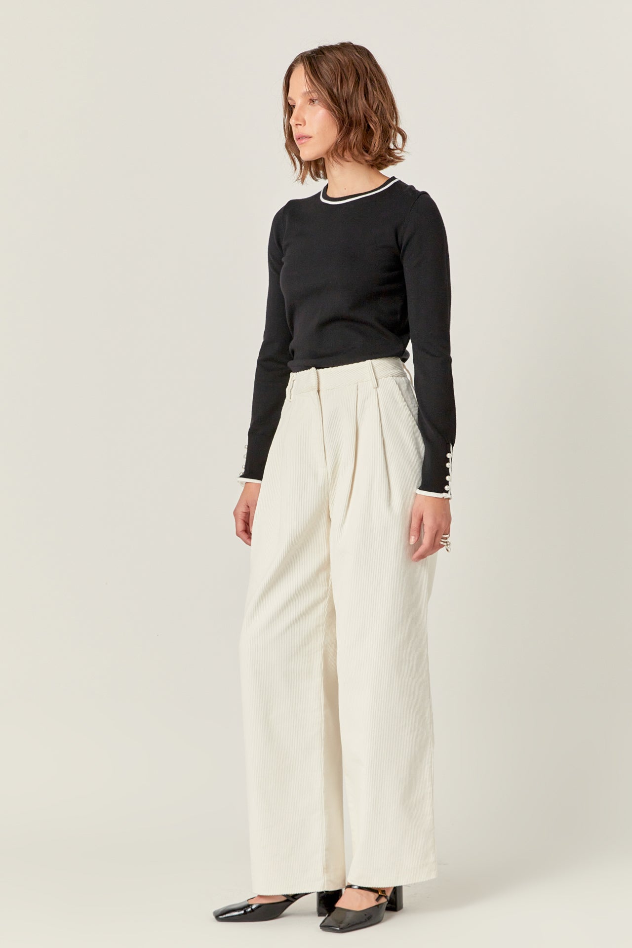 ENGLISH FACTORY - Corduroy Wide Pants - PANTS available at Objectrare