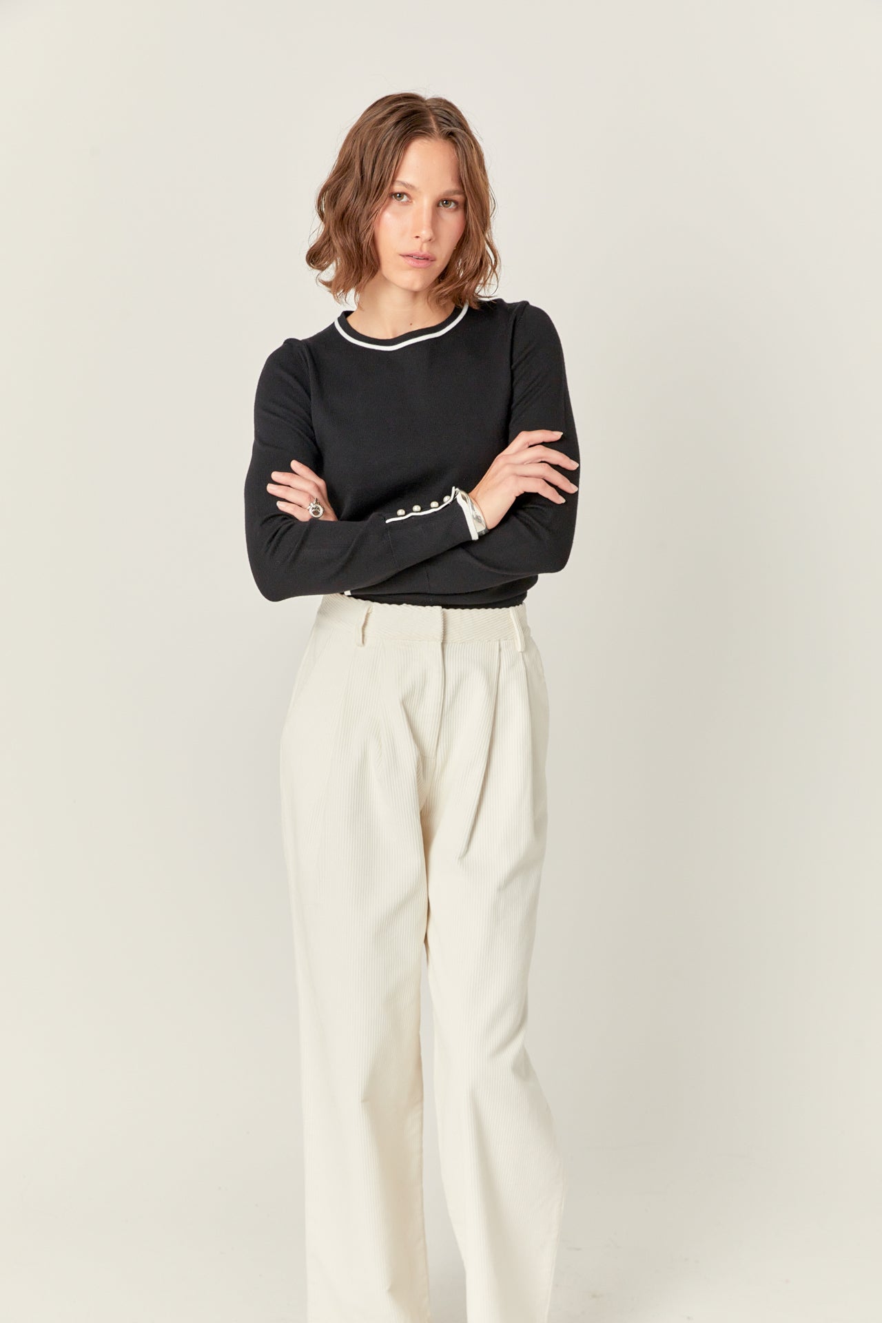 ENGLISH FACTORY - Corduroy Wide Pants - PANTS available at Objectrare