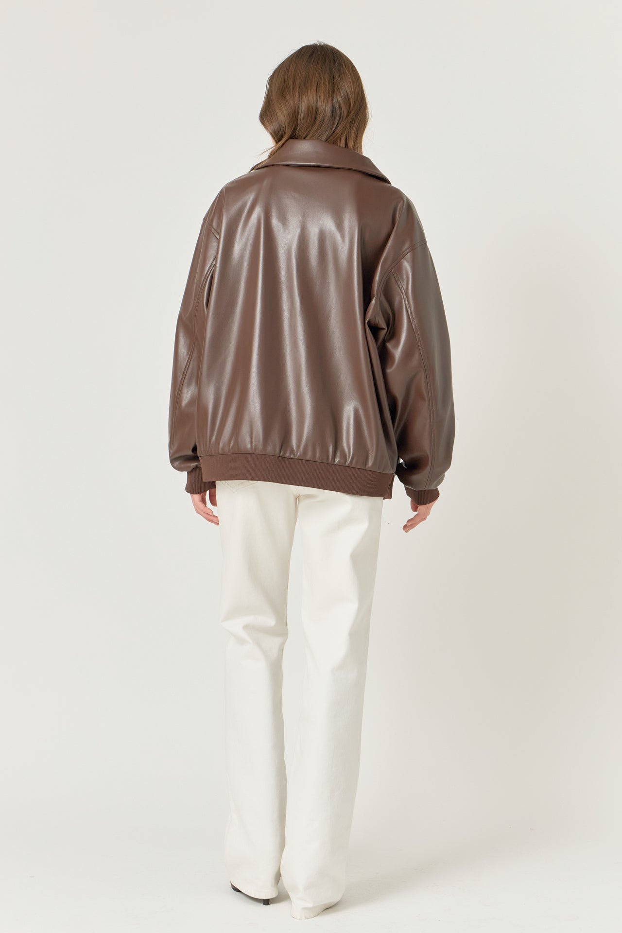 ENDLESS ROSE - Oversized Faux Leather Jacket - JACKETS available at Objectrare