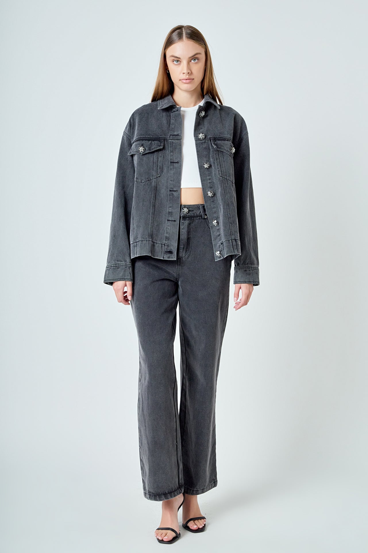 ENDLESS ROSE - Denim Jacket with Pockets - JACKETS available at Objectrare