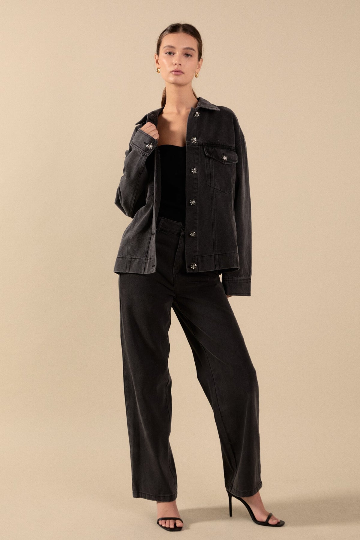 ENDLESS ROSE - Denim Jacket with Pockets - JACKETS available at Objectrare