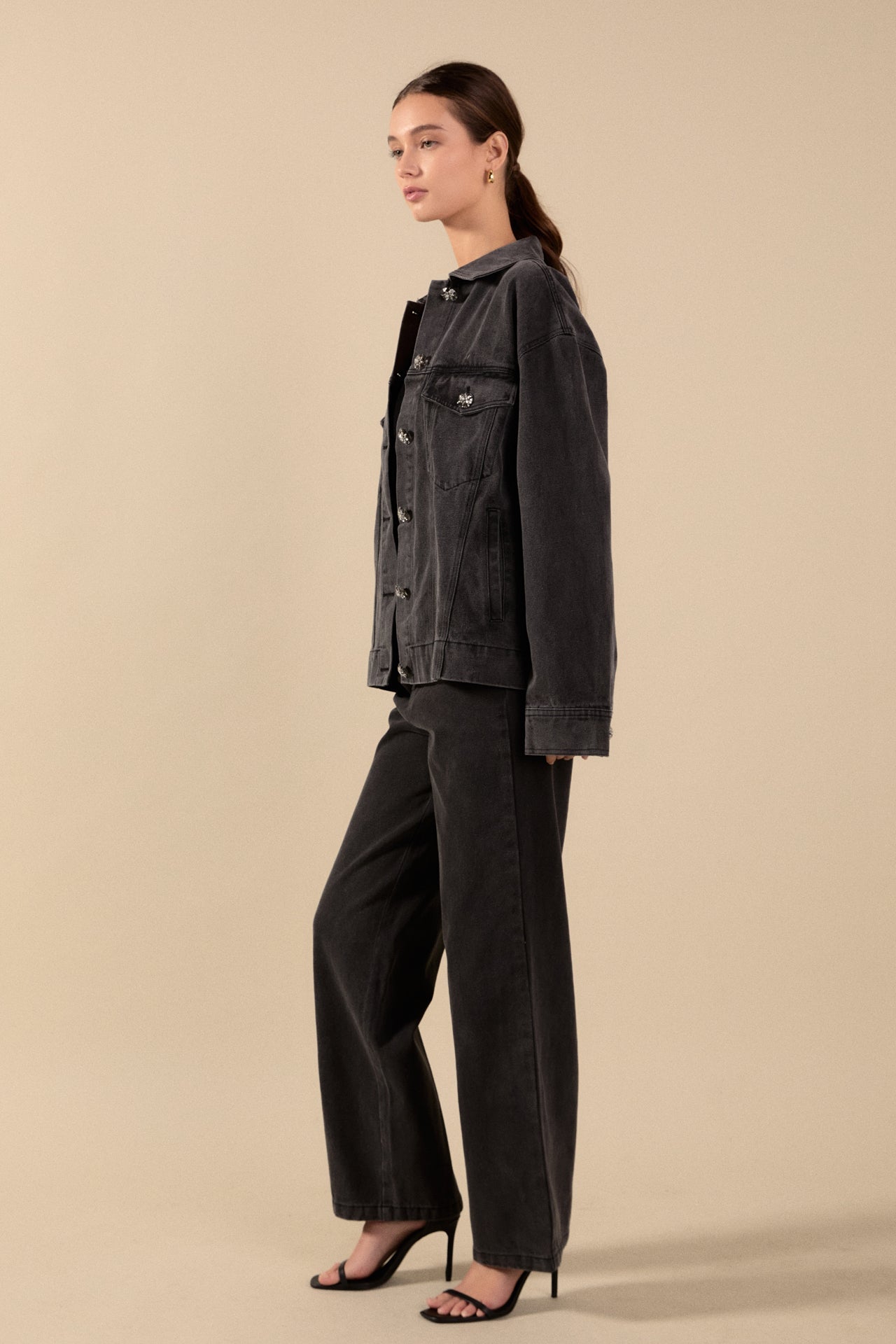 ENDLESS ROSE - Denim Jacket with Pockets - JACKETS available at Objectrare