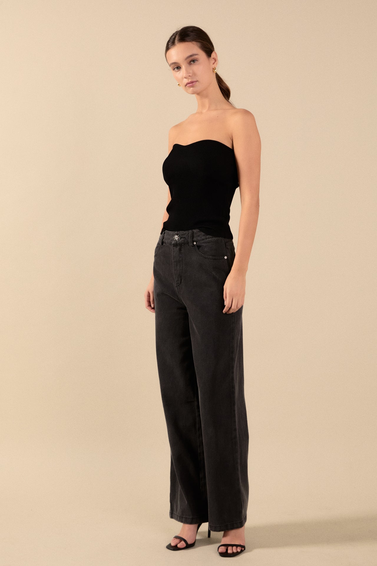 ENDLESS ROSE - Wide Leg High Waisted Jeans - PANTS available at Objectrare