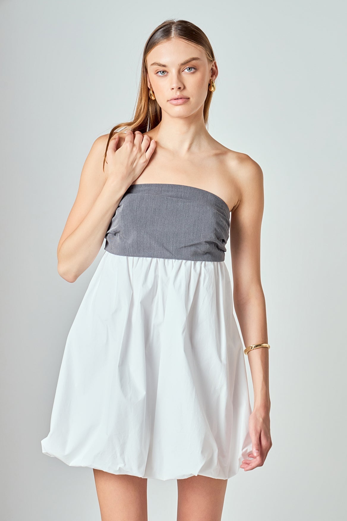 GREY LAB - Strapless Balloon Mini Dress - DRESSES available at Objectrare