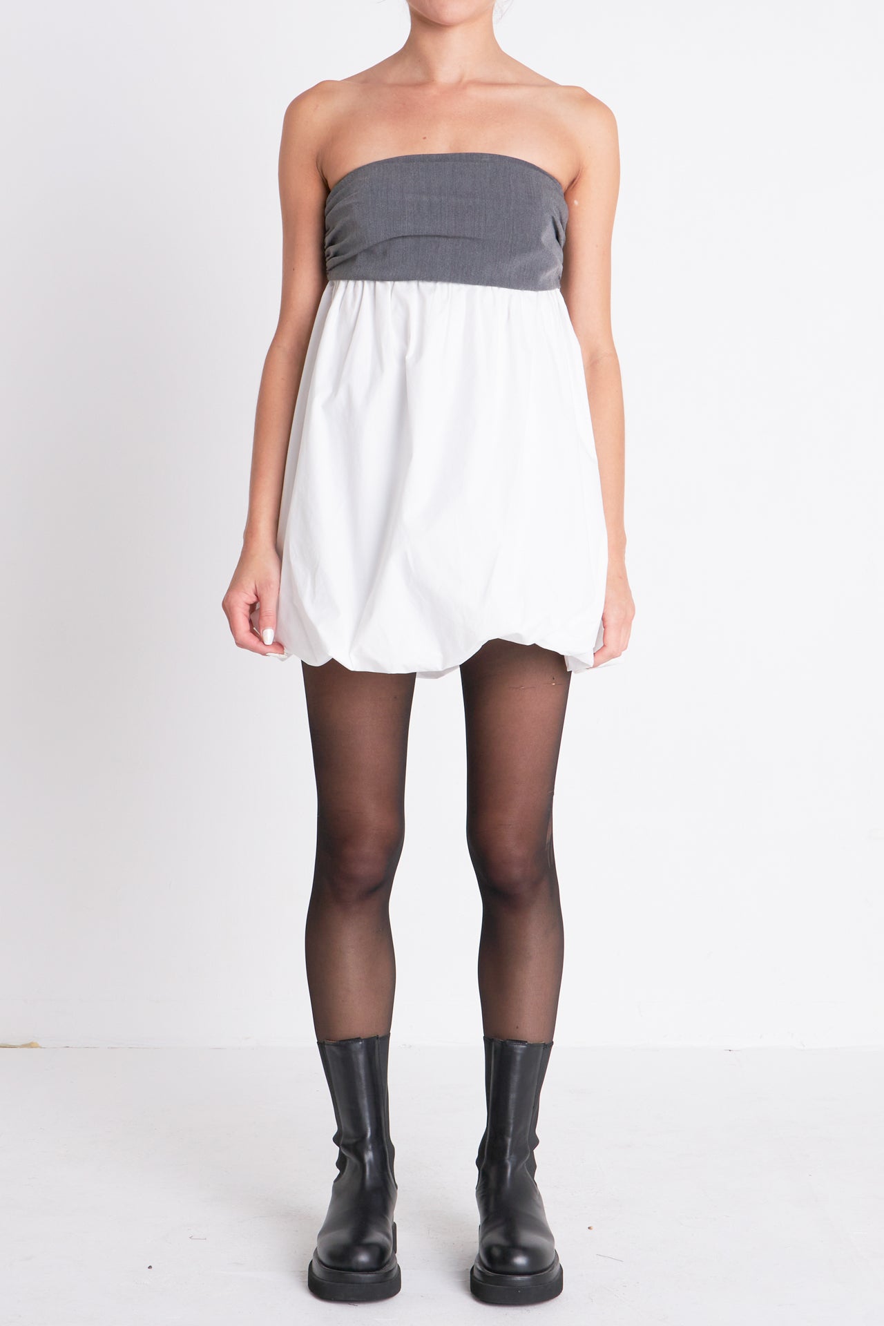 GREY LAB - Strapless Balloon Mini Dress - DRESSES available at Objectrare