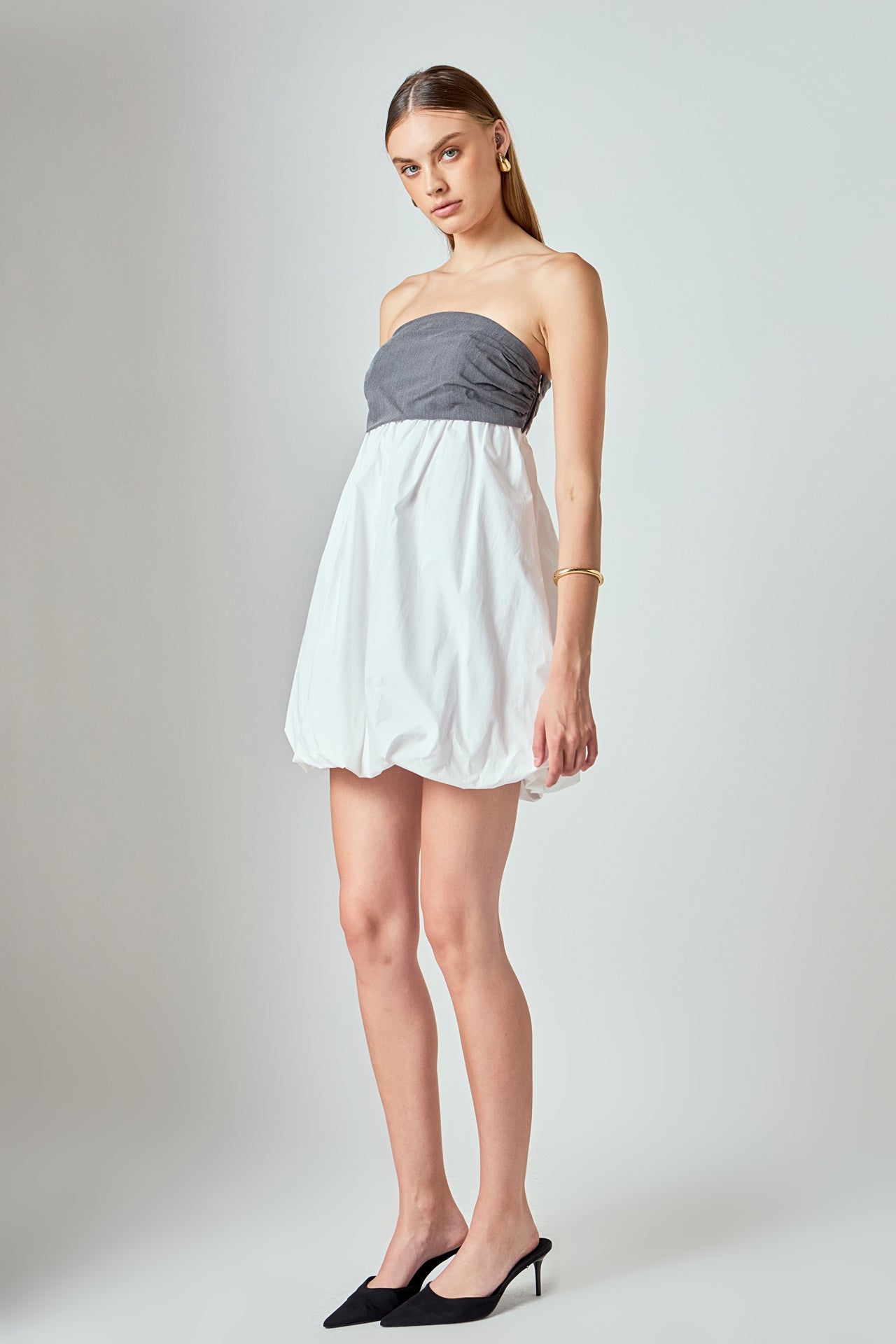 GREY LAB - Strapless Balloon Mini Dress - DRESSES available at Objectrare