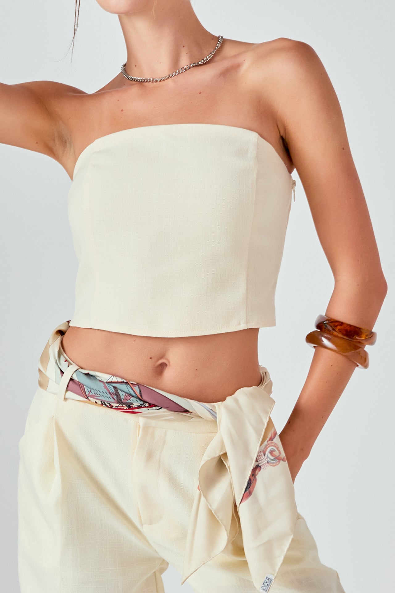 ENDLESS ROSE - Ashton Linen Tube Top - TOPS available at Objectrare