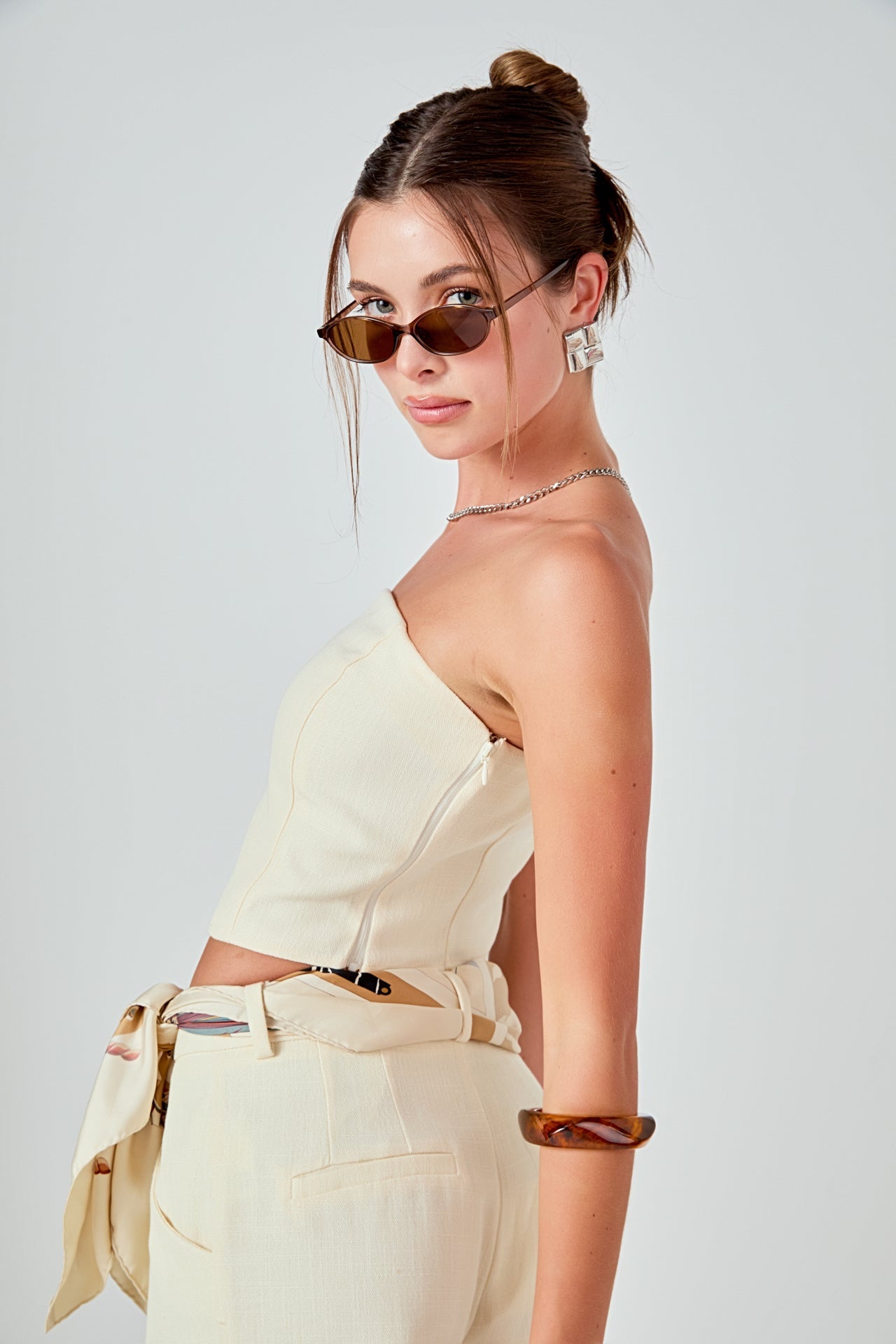 ENDLESS ROSE - Ashton Linen Tube Top - TOPS available at Objectrare