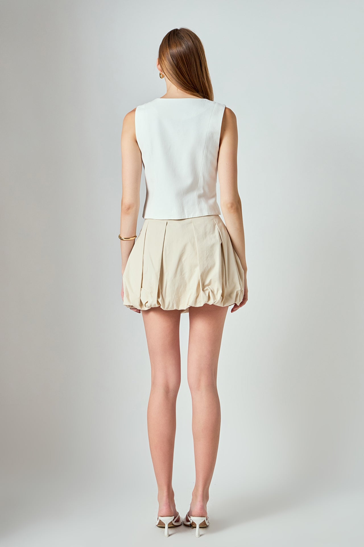 ENDLESS ROSE - Tara Button Up Cotton Linen Vest - TOPS available at Objectrare