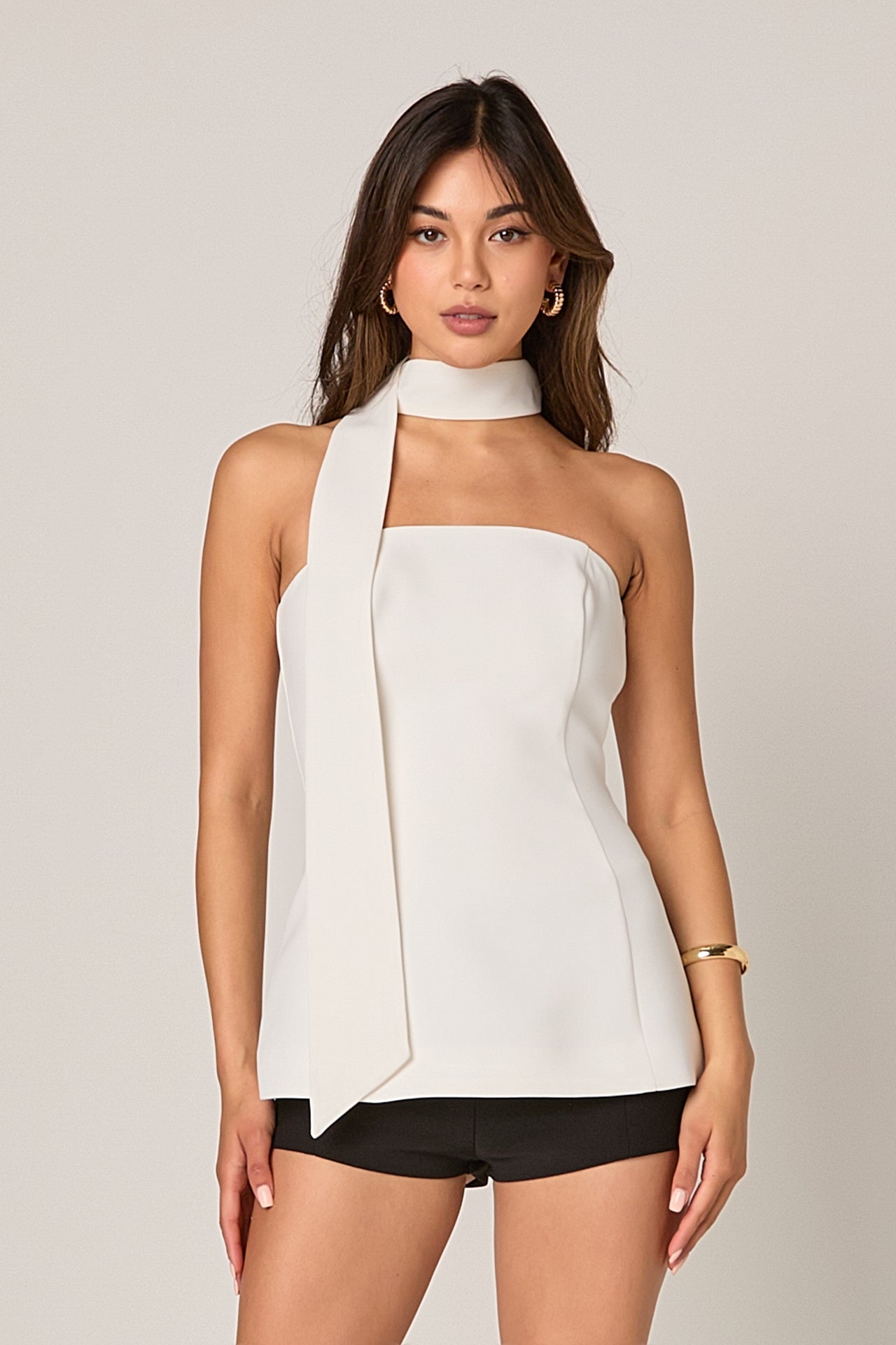 ENDLESS ROSE - Kaitlyn A-Line Choker Tie Top - TOPS available at Objectrare