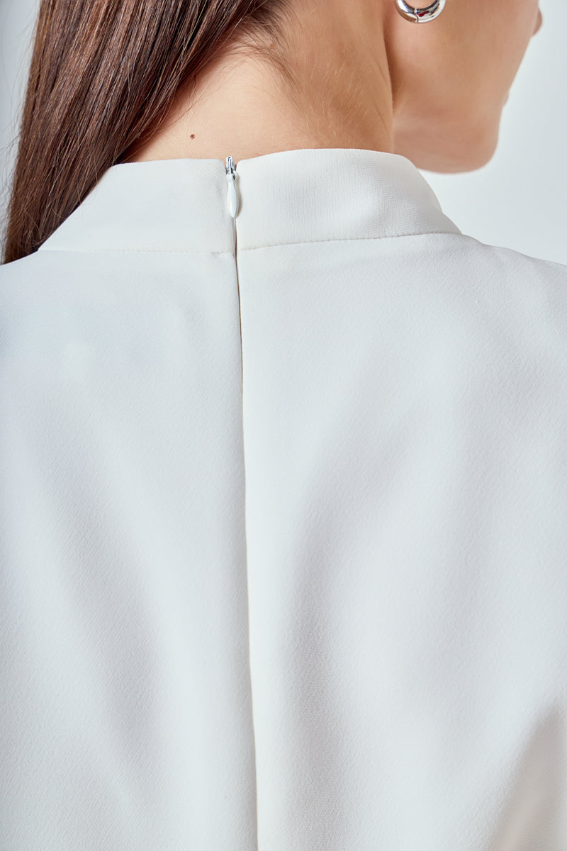 Mock Neck Sleeveless Peplum Top