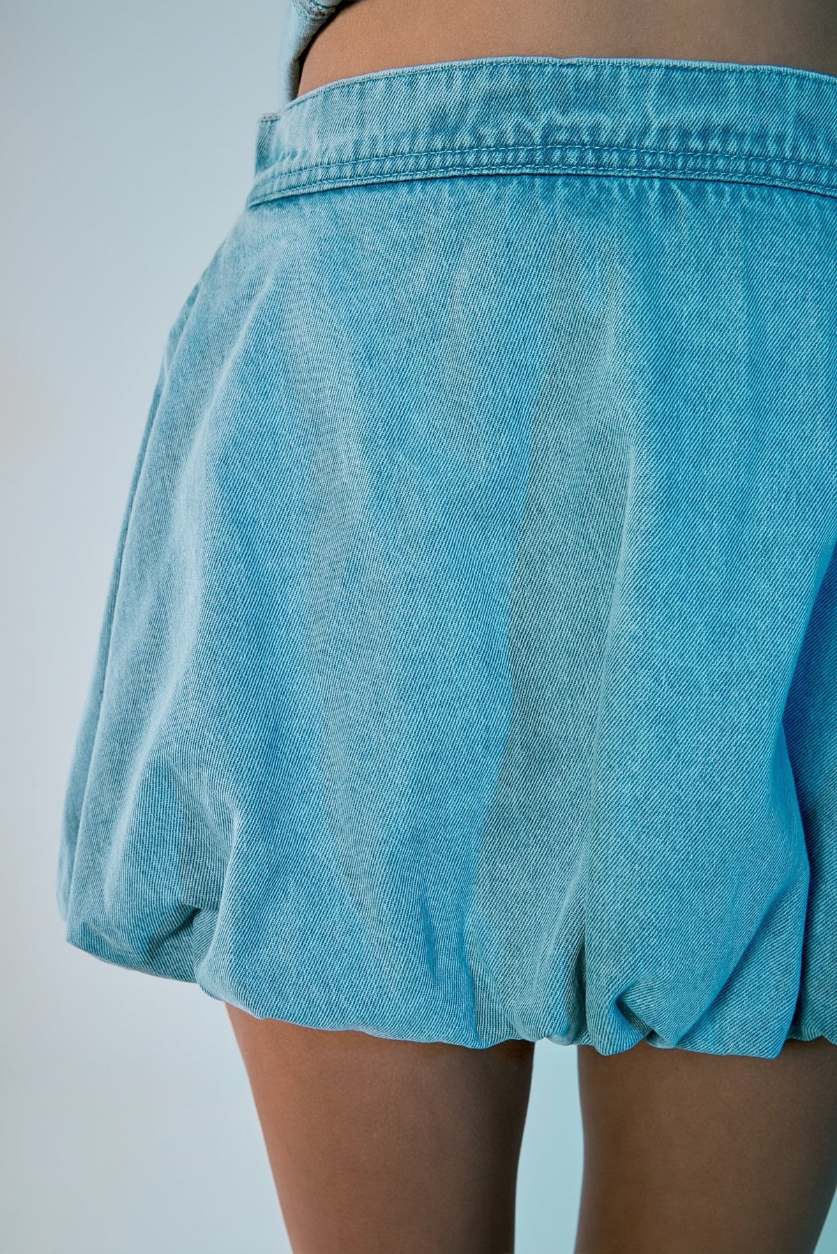 ENDLESS ROSE - Zoe Denim Balloon Mini Skirt - SKIRTS available at Objectrare