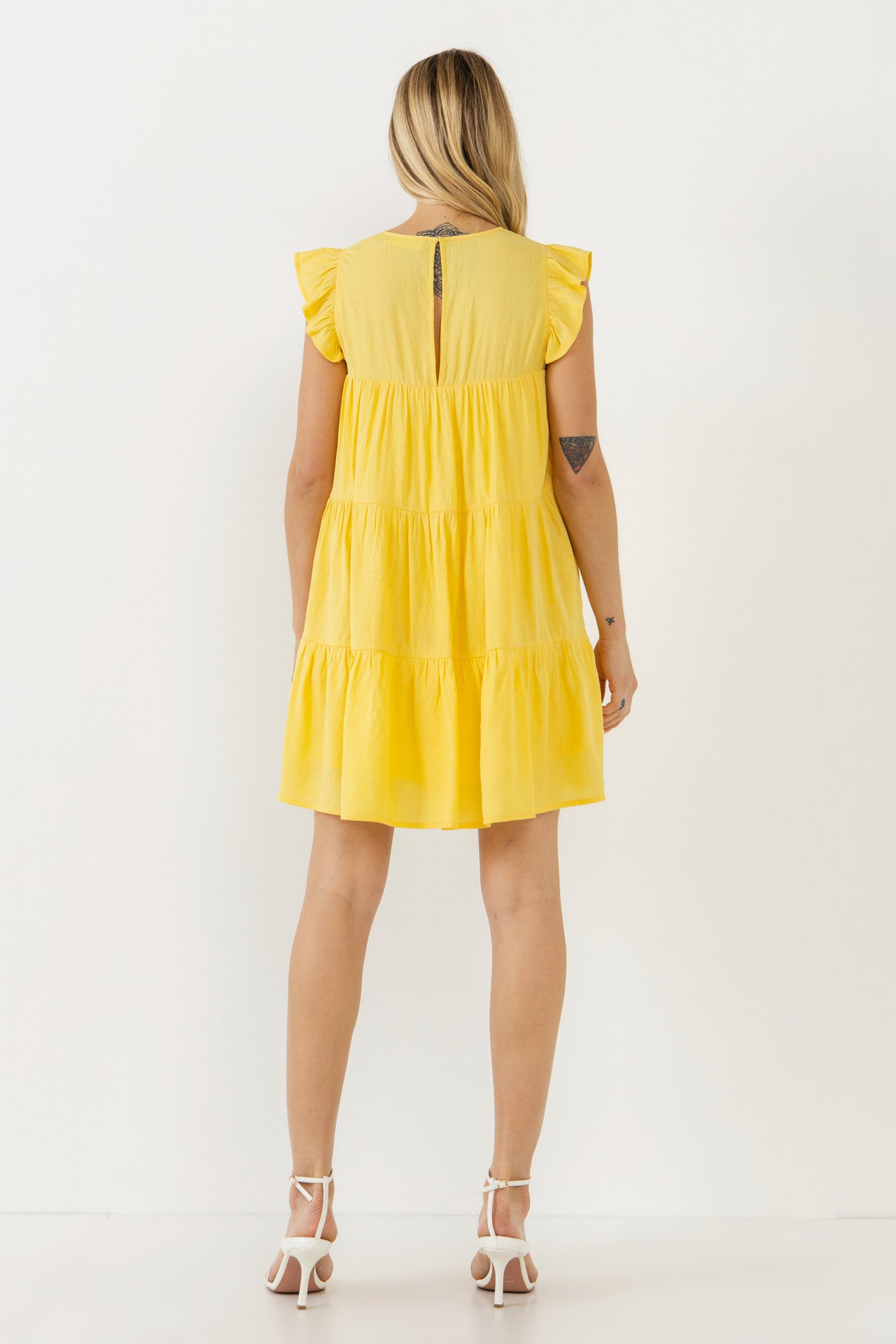 ENGLISH FACTORY - Sleeveless Ruffled Tiered Dress - DRESSES available at Objectrare