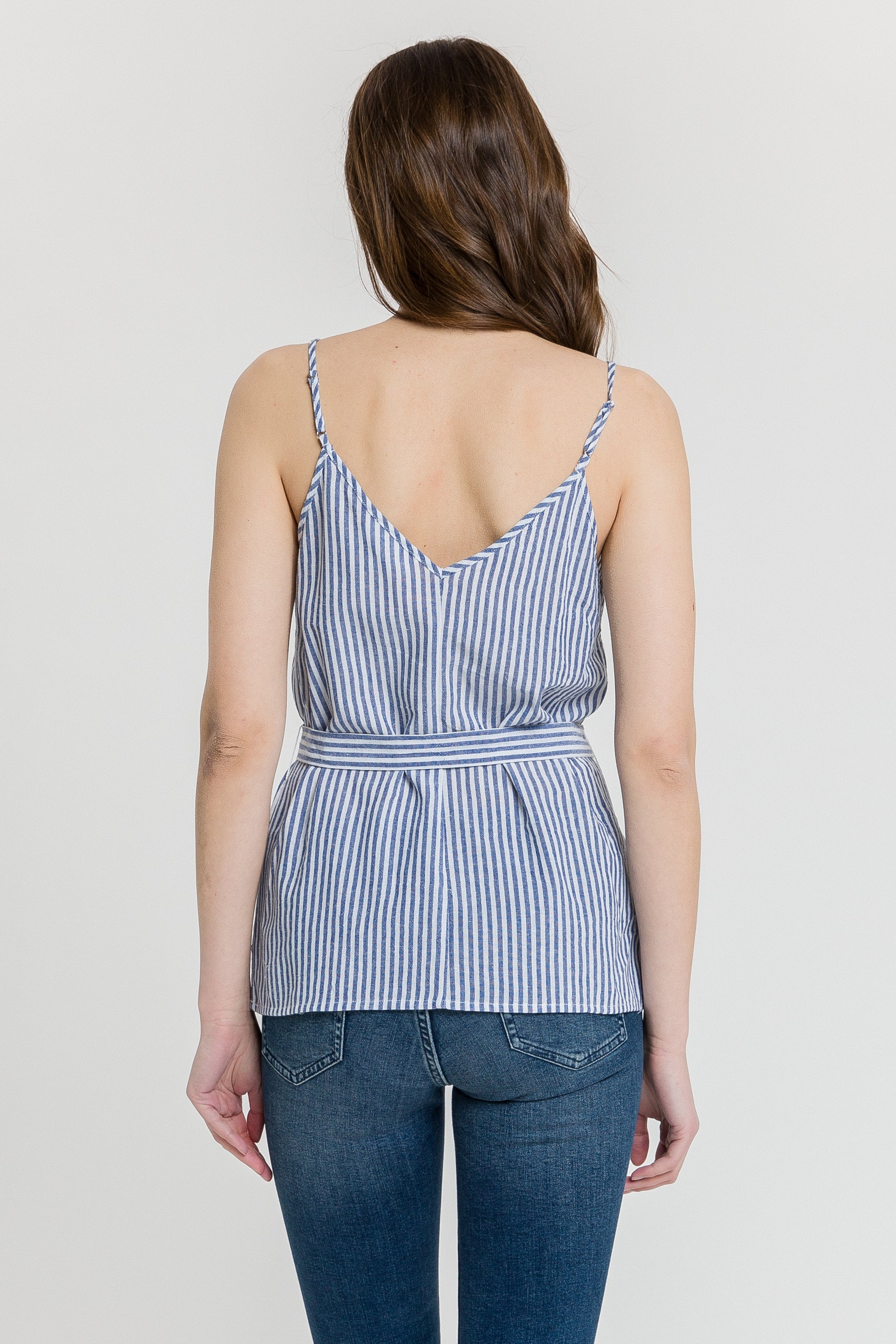 Tie Detail Stripe Tank Top