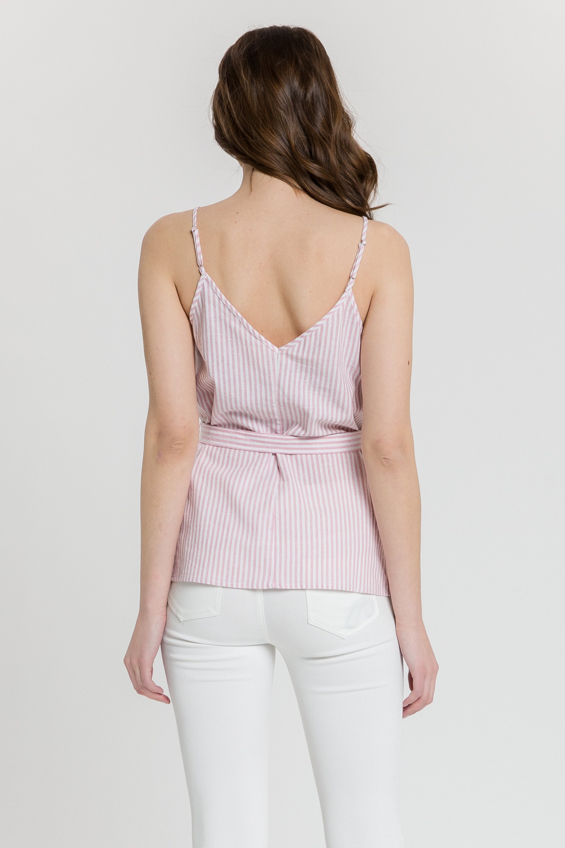 Tie Detail Stripe Tank Top