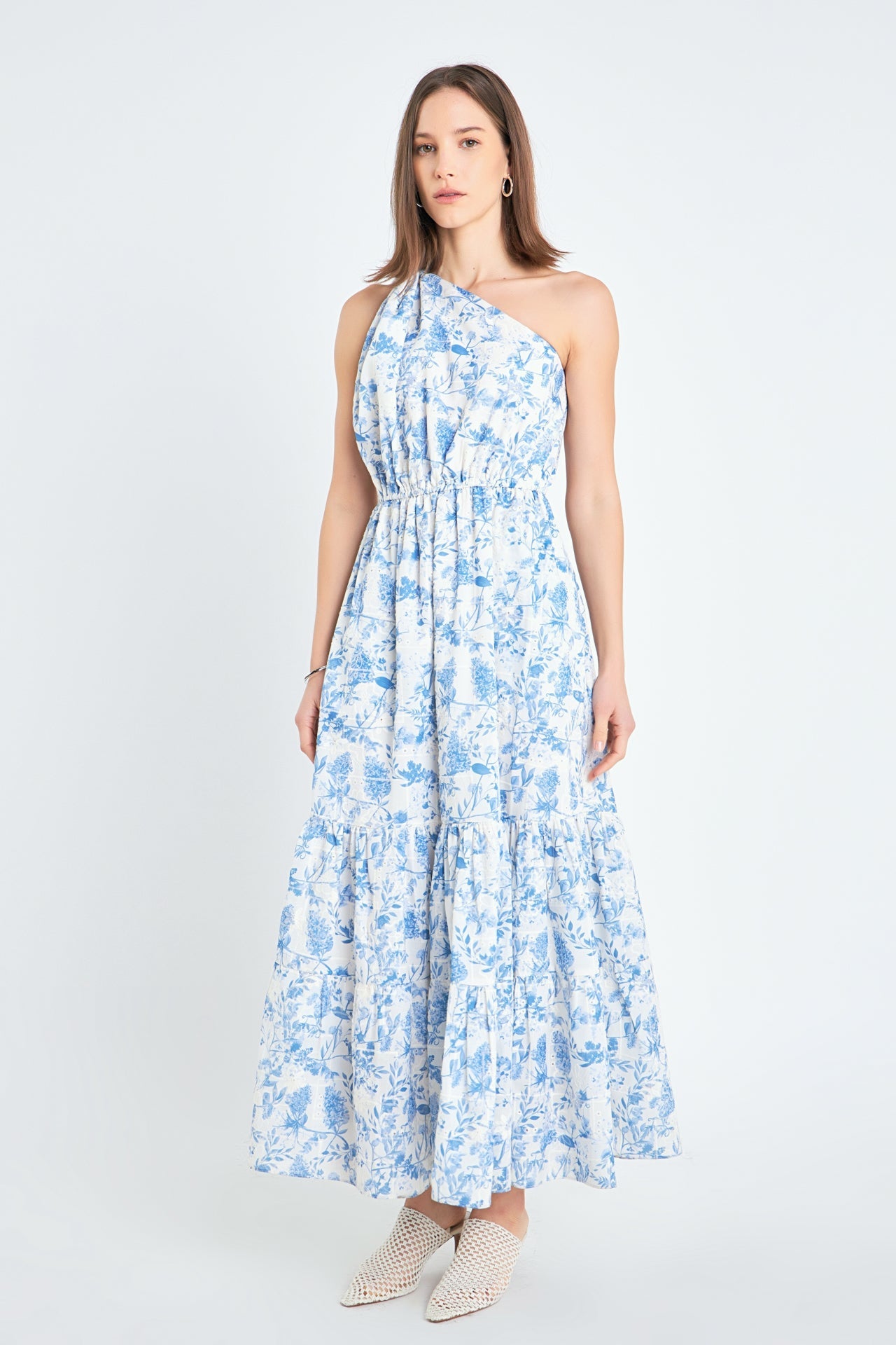 ENGLISH FACTORY - Digital Print Floral One Shoulder Maxi Dress - DRESSES available at Objectrare