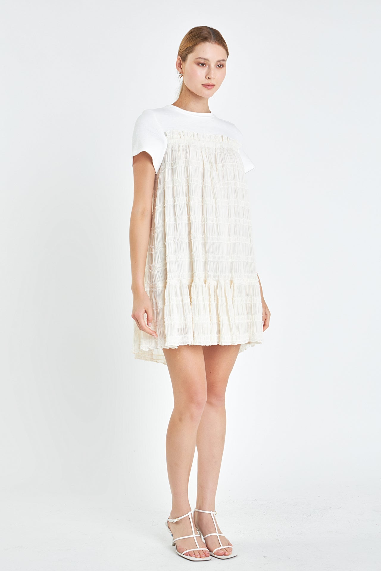 ENGLISH FACTORY - Ruched chiffon T-shirt Dress - DRESSES available at Objectrare