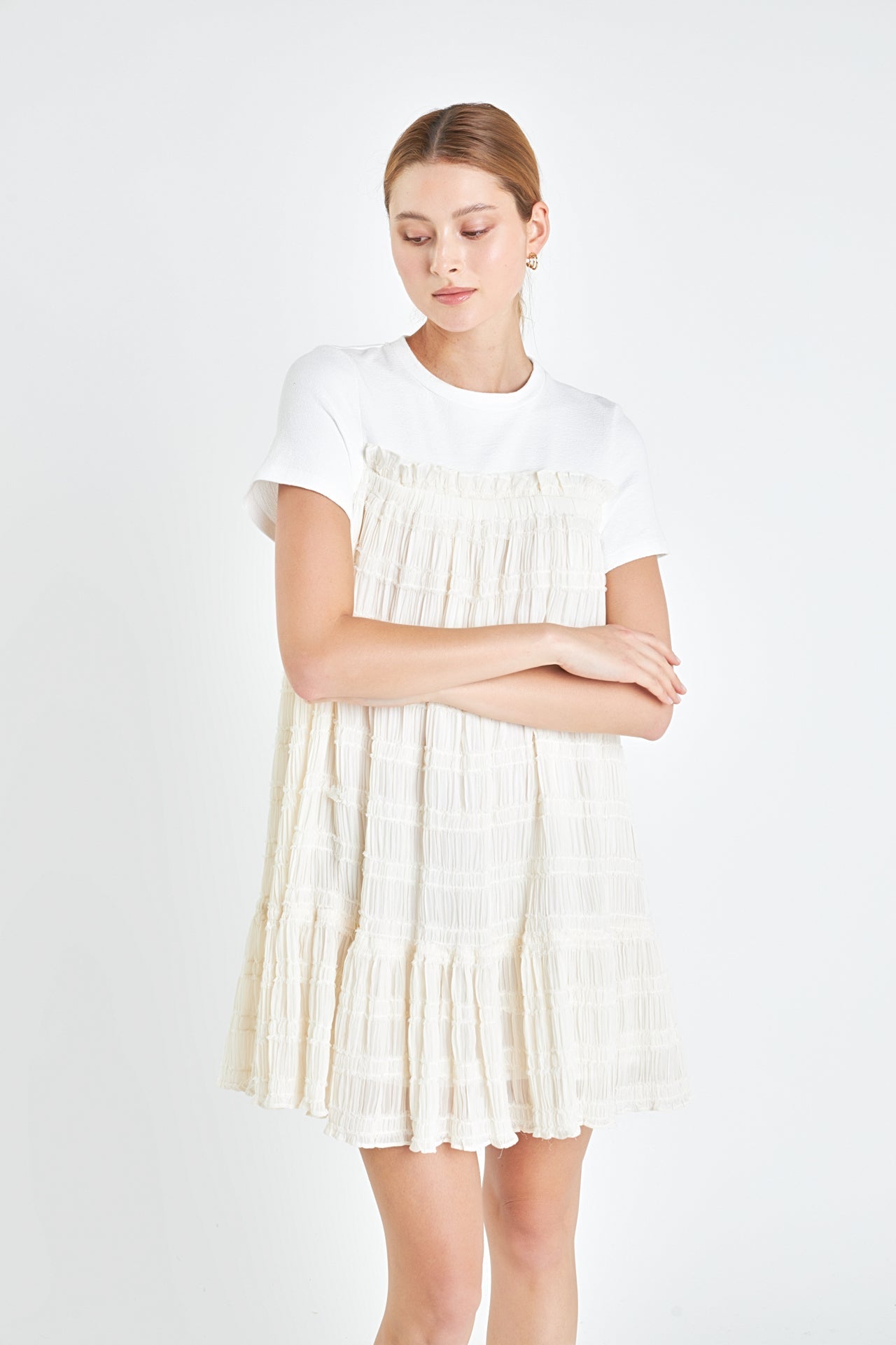 ENGLISH FACTORY - Ruched chiffon T-shirt Dress - DRESSES available at Objectrare