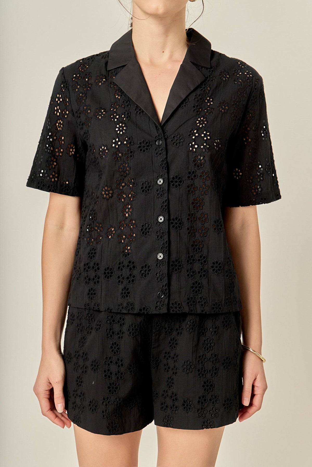 ENGLISH FACTORY - Embroidered Cotton Camp Shirt - TOPS available at Objectrare