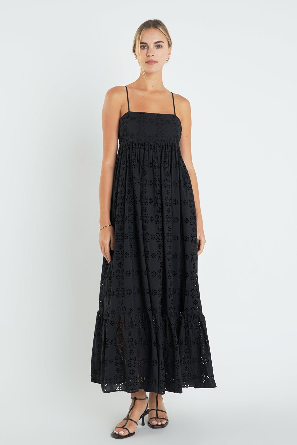 ENGLISH FACTORY - Embroidered Cotton Sleeveless Maxi Dress - DRESSES available at Objectrare
