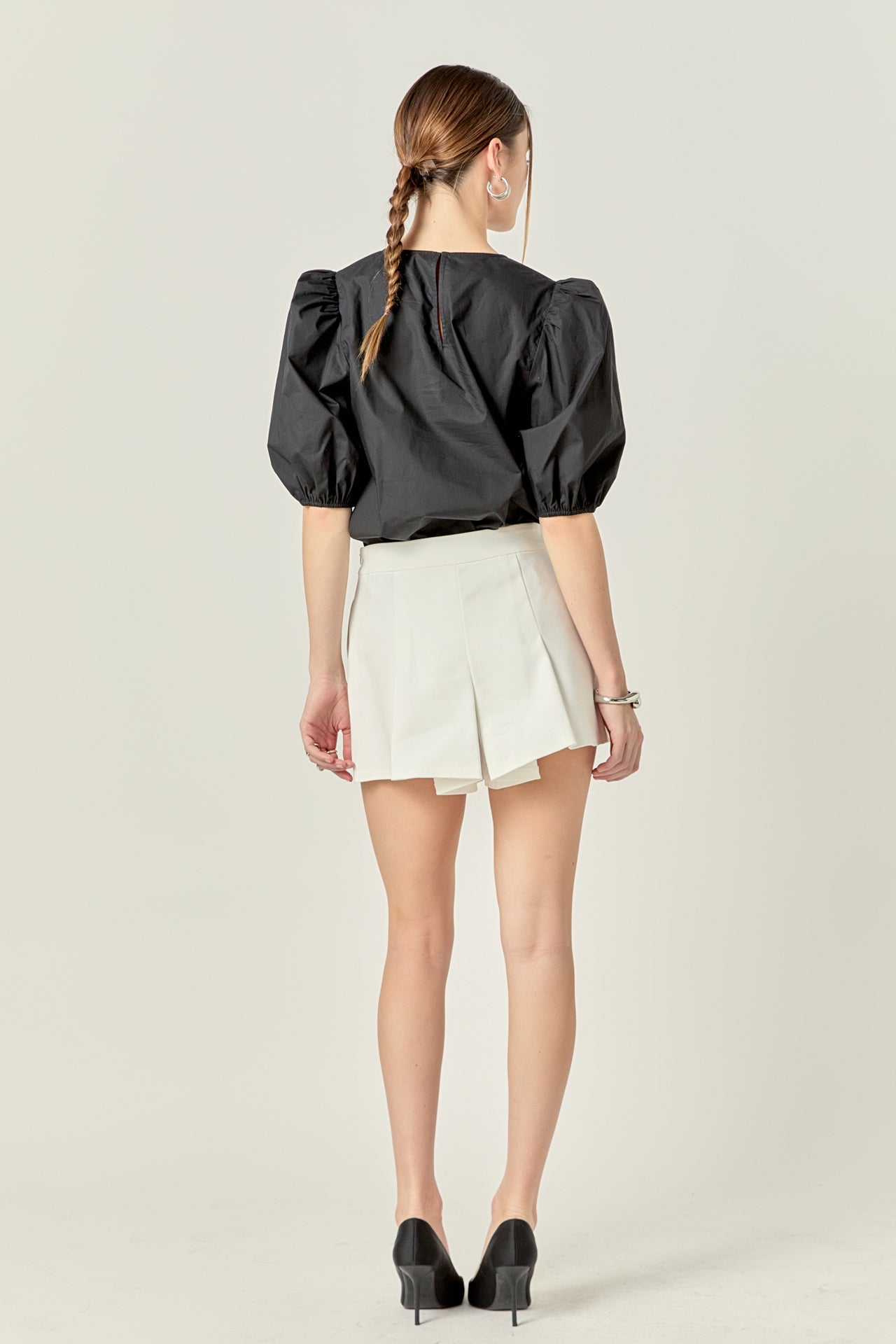 ENGLISH FACTORY - Poplin Puff Sleeve Top - TOPS available at Objectrare