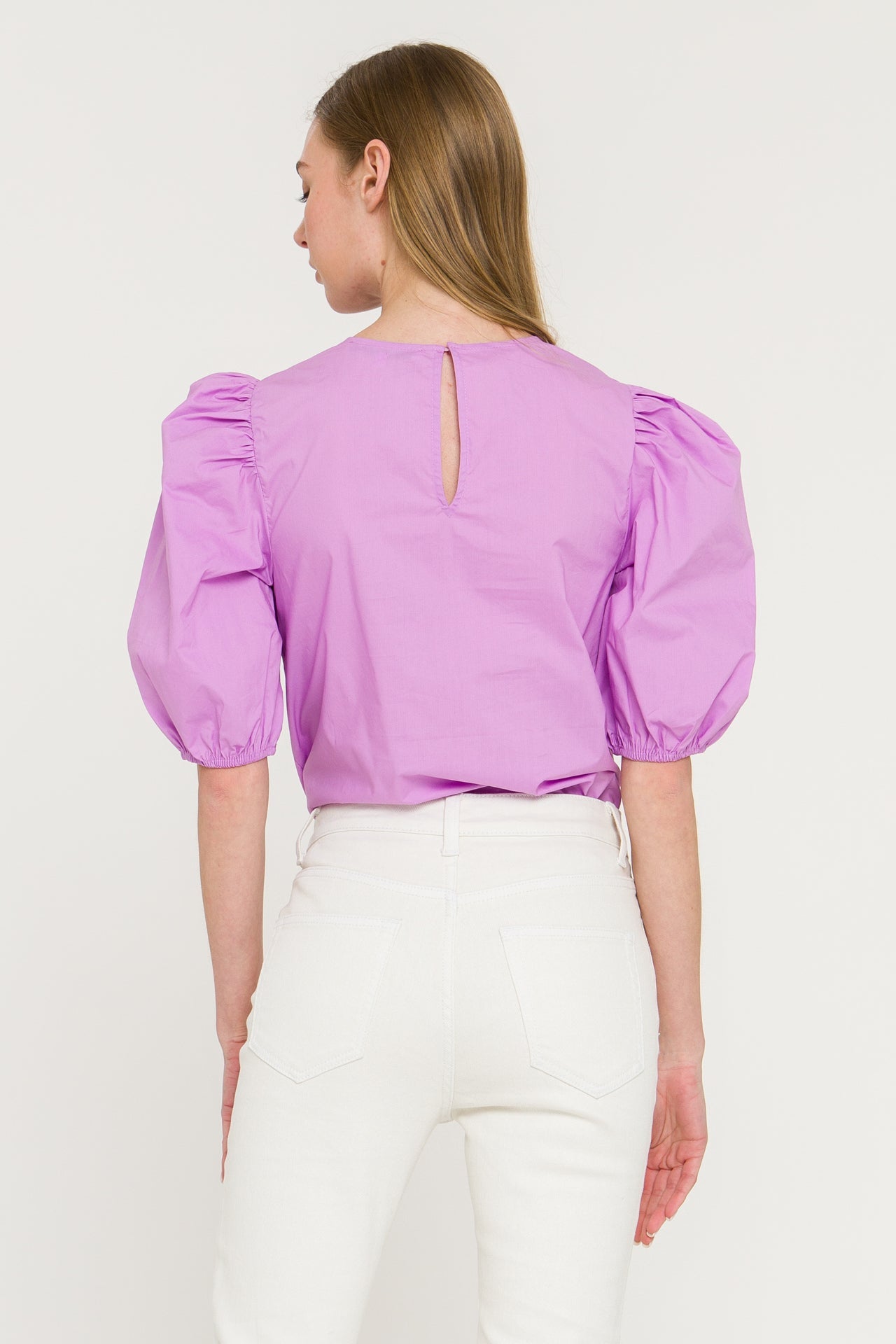 ENGLISH FACTORY - Poplin Puff Sleeve Top - TOPS available at Objectrare