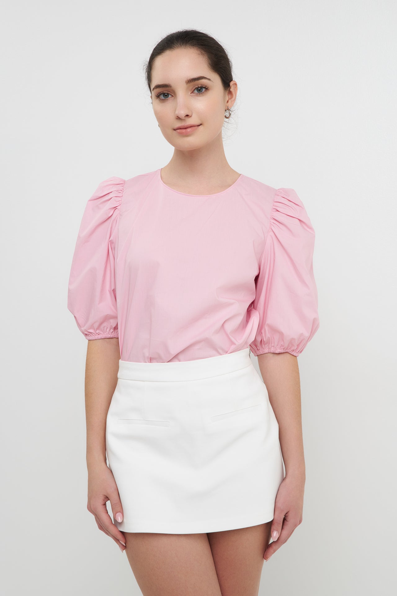 ENGLISH FACTORY - Poplin Puff Sleeve Top - TOPS available at Objectrare