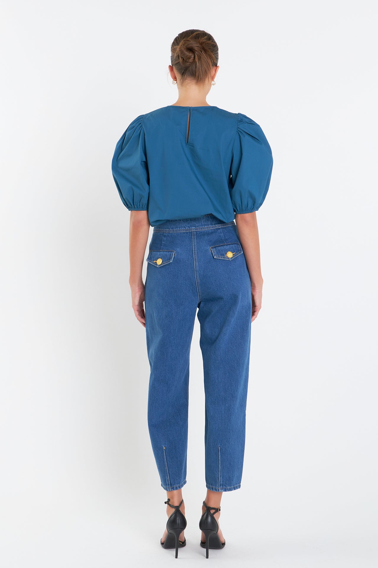 ENGLISH FACTORY - Poplin Puff Sleeve Top - TOPS available at Objectrare
