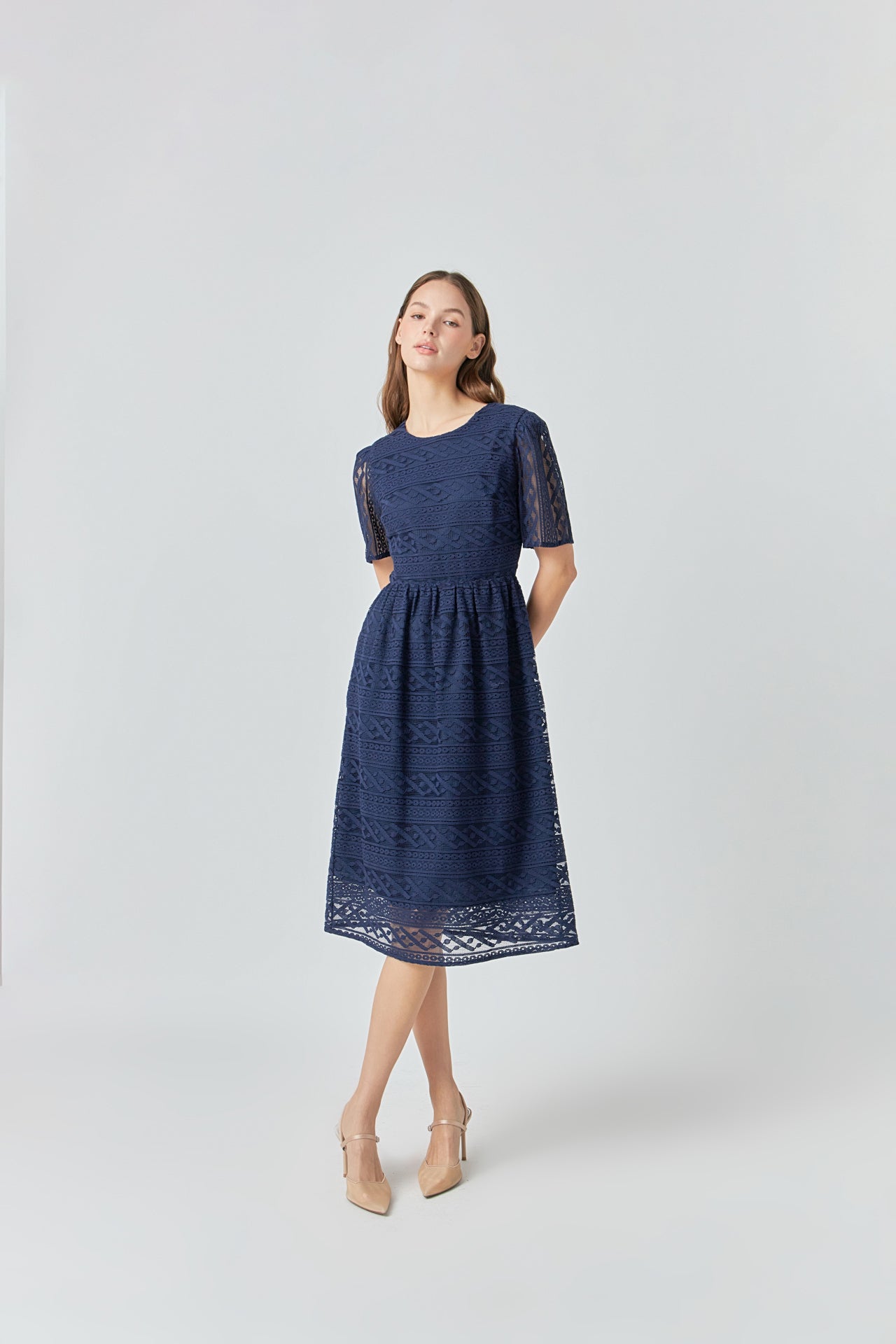 ENDLESS ROSE - Lace Midi Dress - DRESSES available at Objectrare