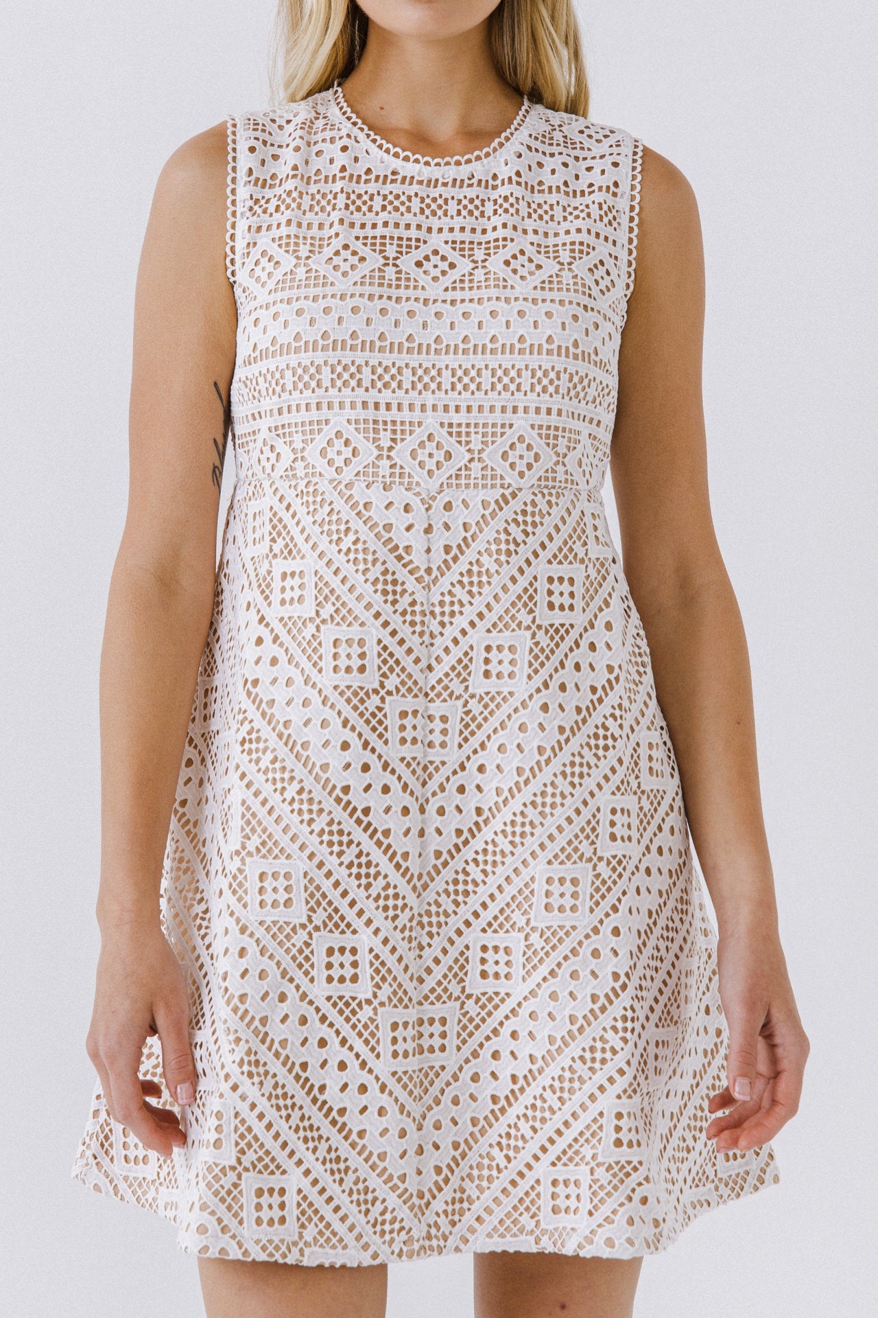 ENDLESS ROSE - Embroidery Mini Dress - DRESSES available at Objectrare