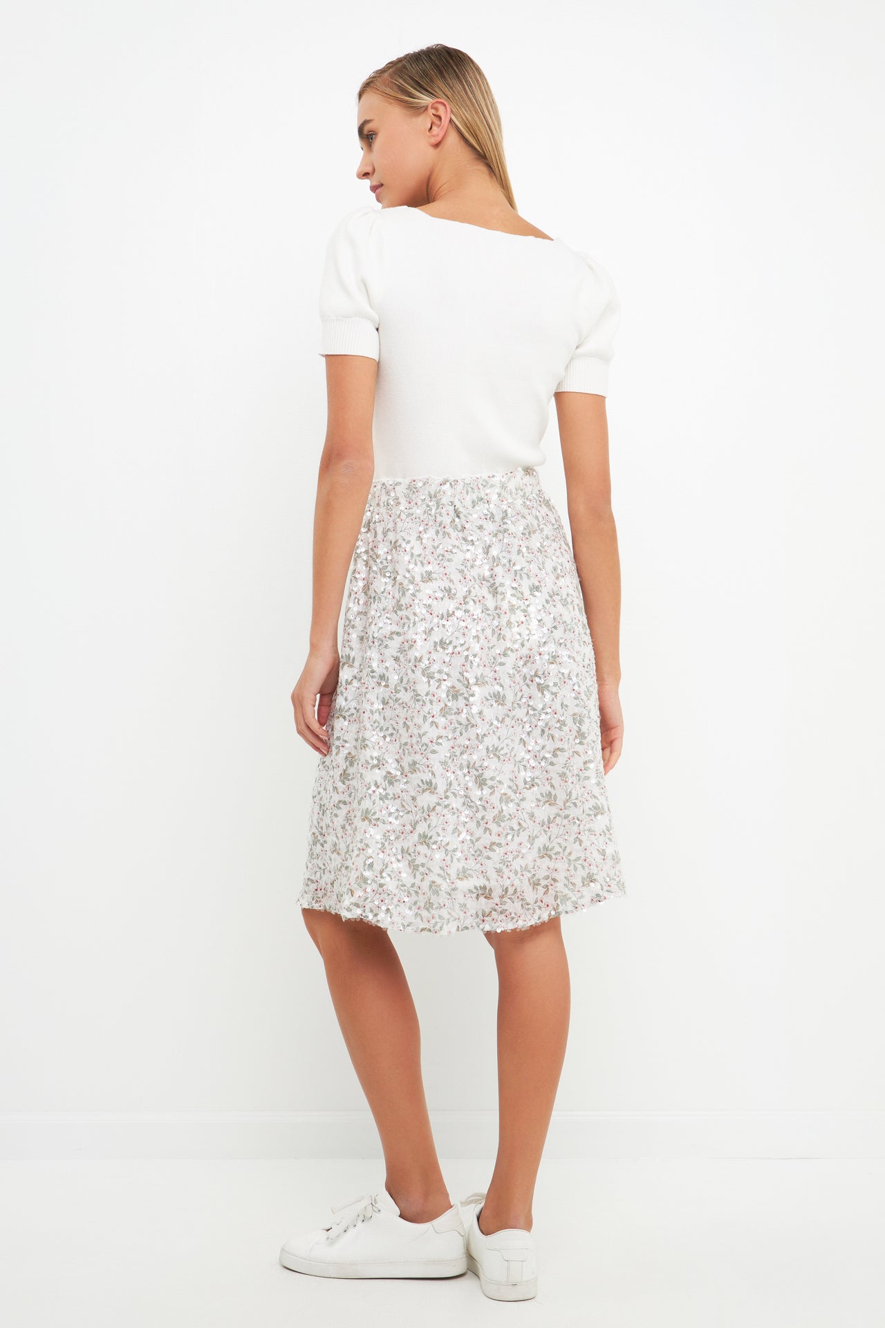Sequins Print Midi Skirt