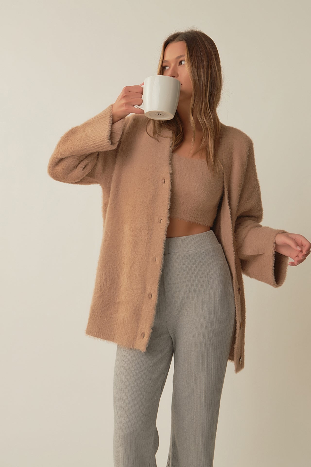 GREY LAB - Feather Plush Cardigan - CARDIGANS available at Objectrare