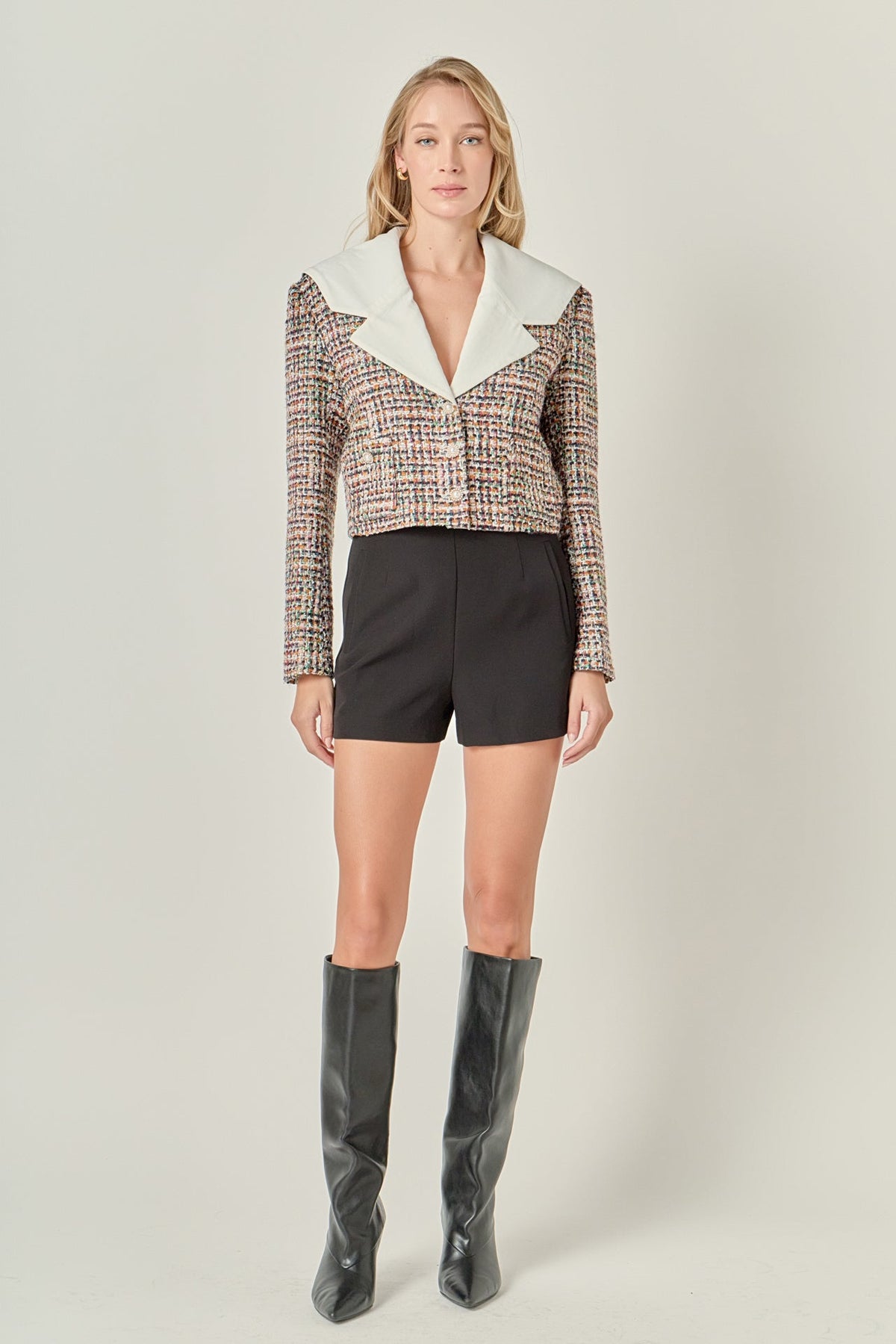 ENGLISH FACTORY - Tweed Jacket with Sailor Collar - JACKETS available at Objectrare