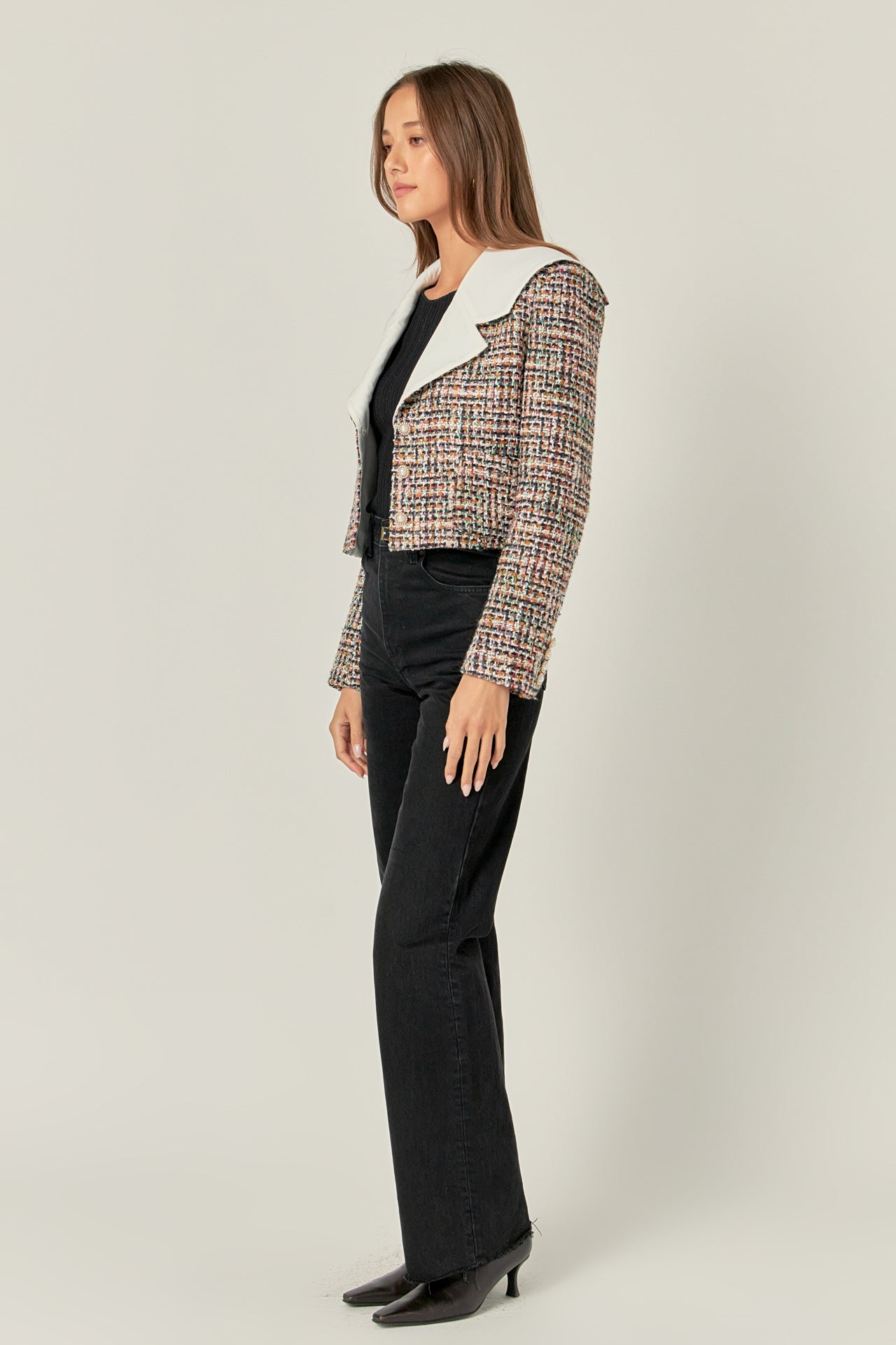 ENGLISH FACTORY - Tweed Jacket with Sailor Collar - JACKETS available at Objectrare