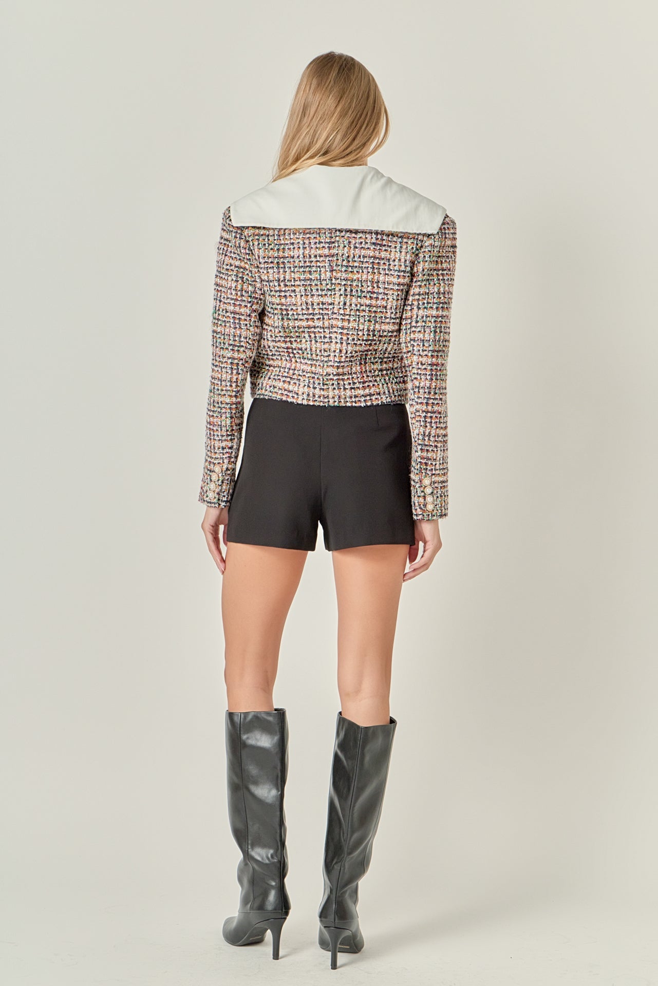 ENGLISH FACTORY - Tweed Jacket with Sailor Collar - JACKETS available at Objectrare
